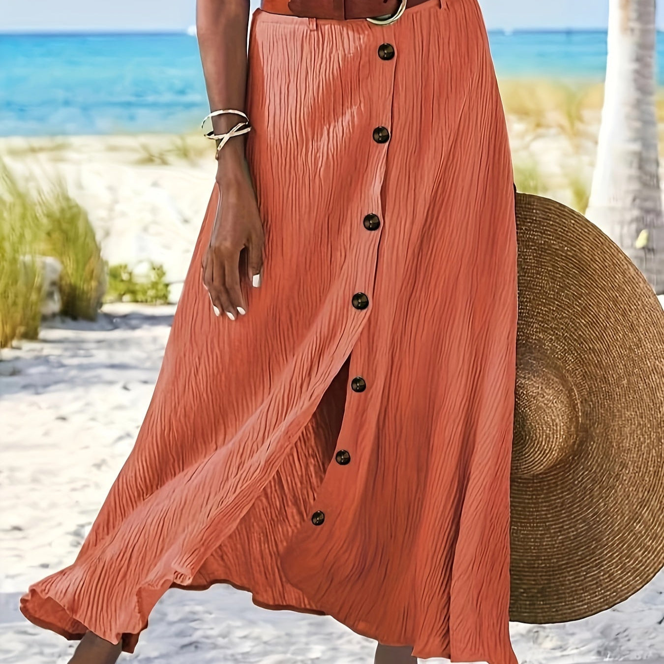 Sheer Midi Skirt with Split