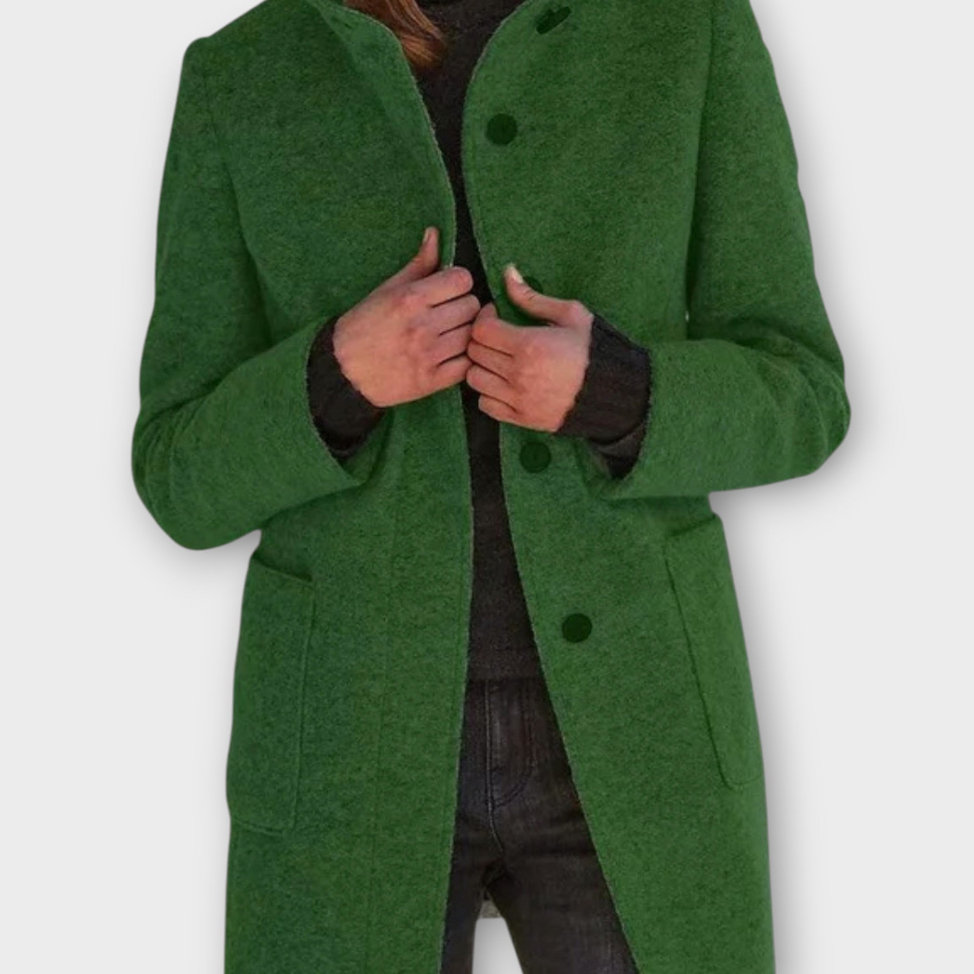 Timeless Button-Front Mid-Length Coat