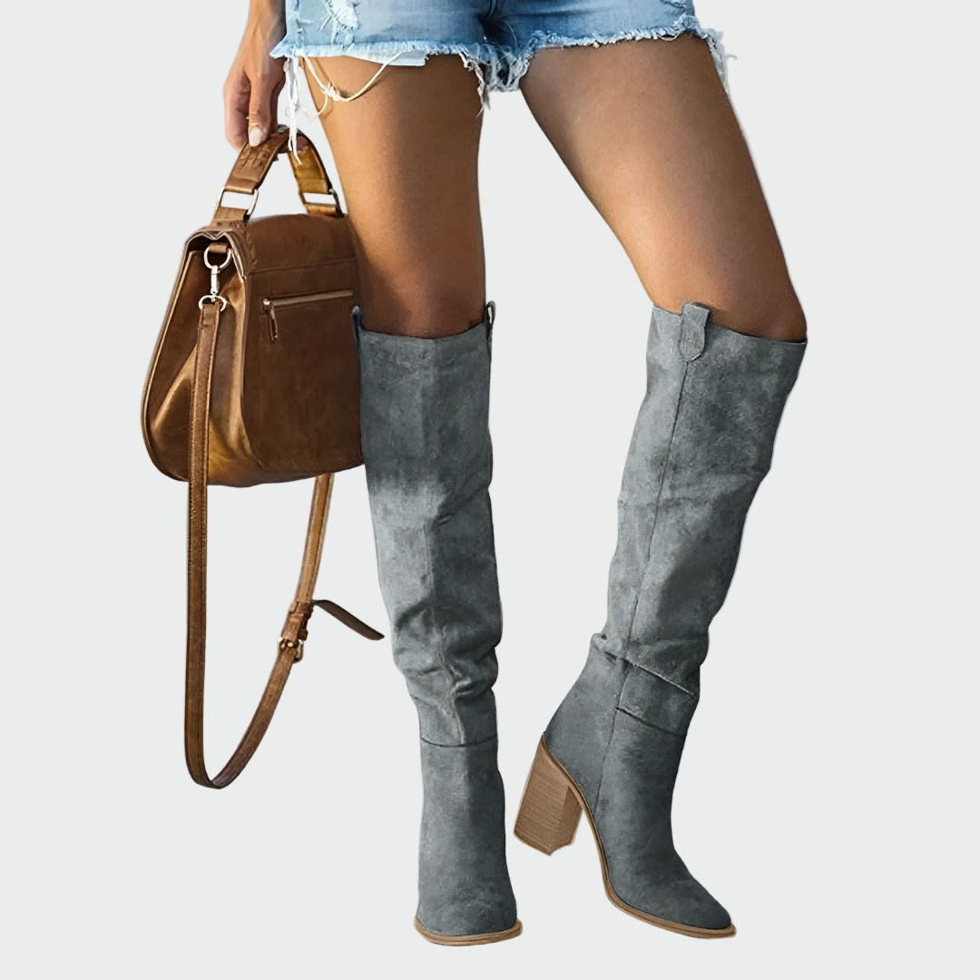 Leather orthopedic knee-high boots