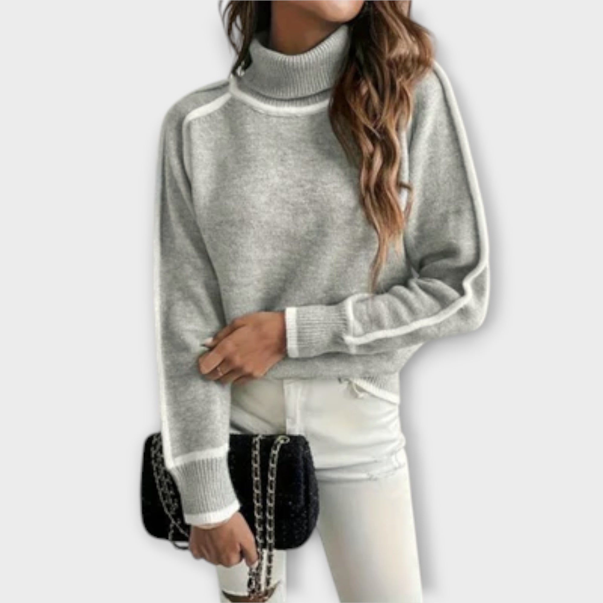Aurora-Comfortable sweater with high collar