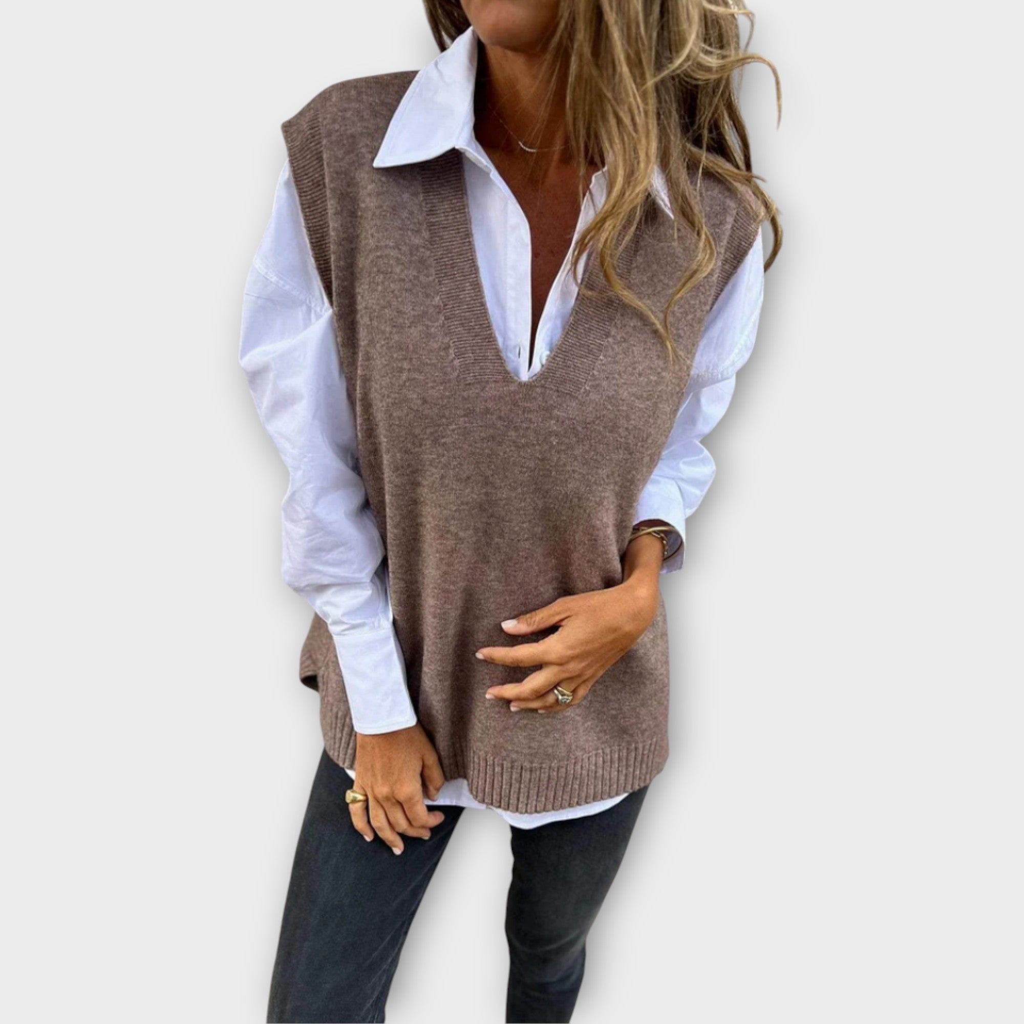 V-Neck Knit Vest