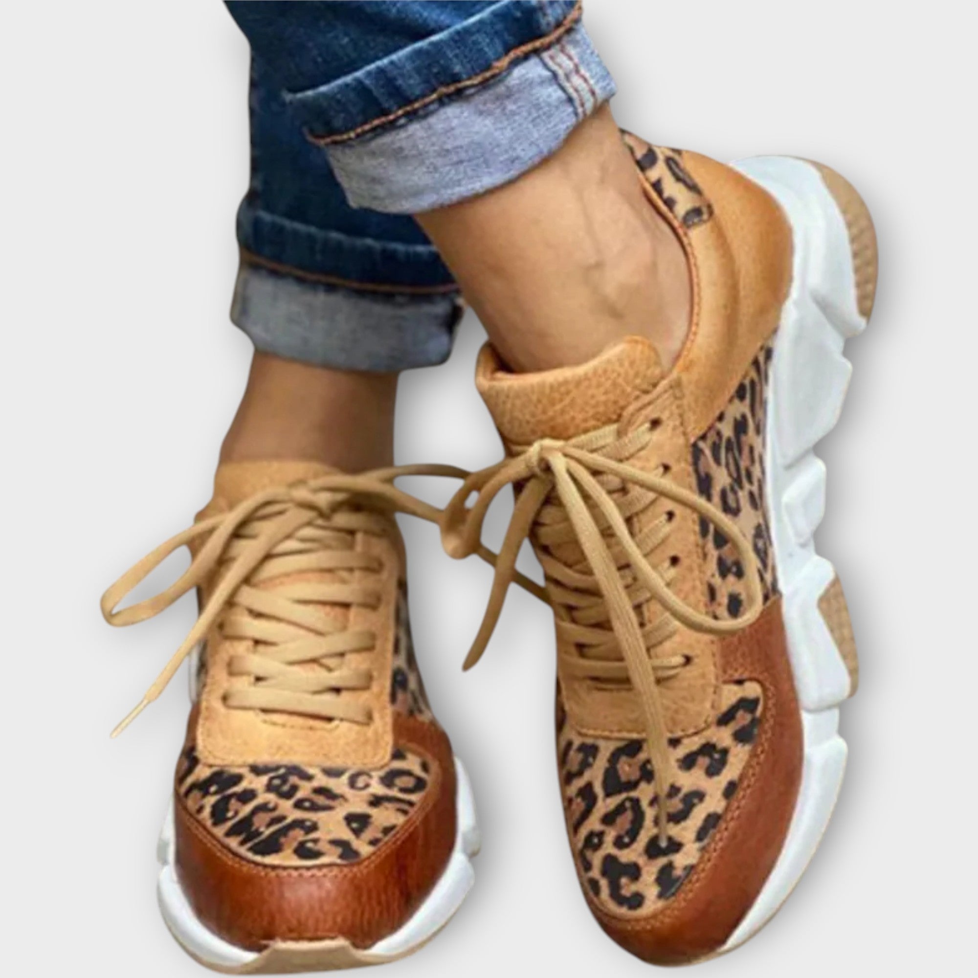 Chunky Sole Sneakers with Chic Pattern Detailing