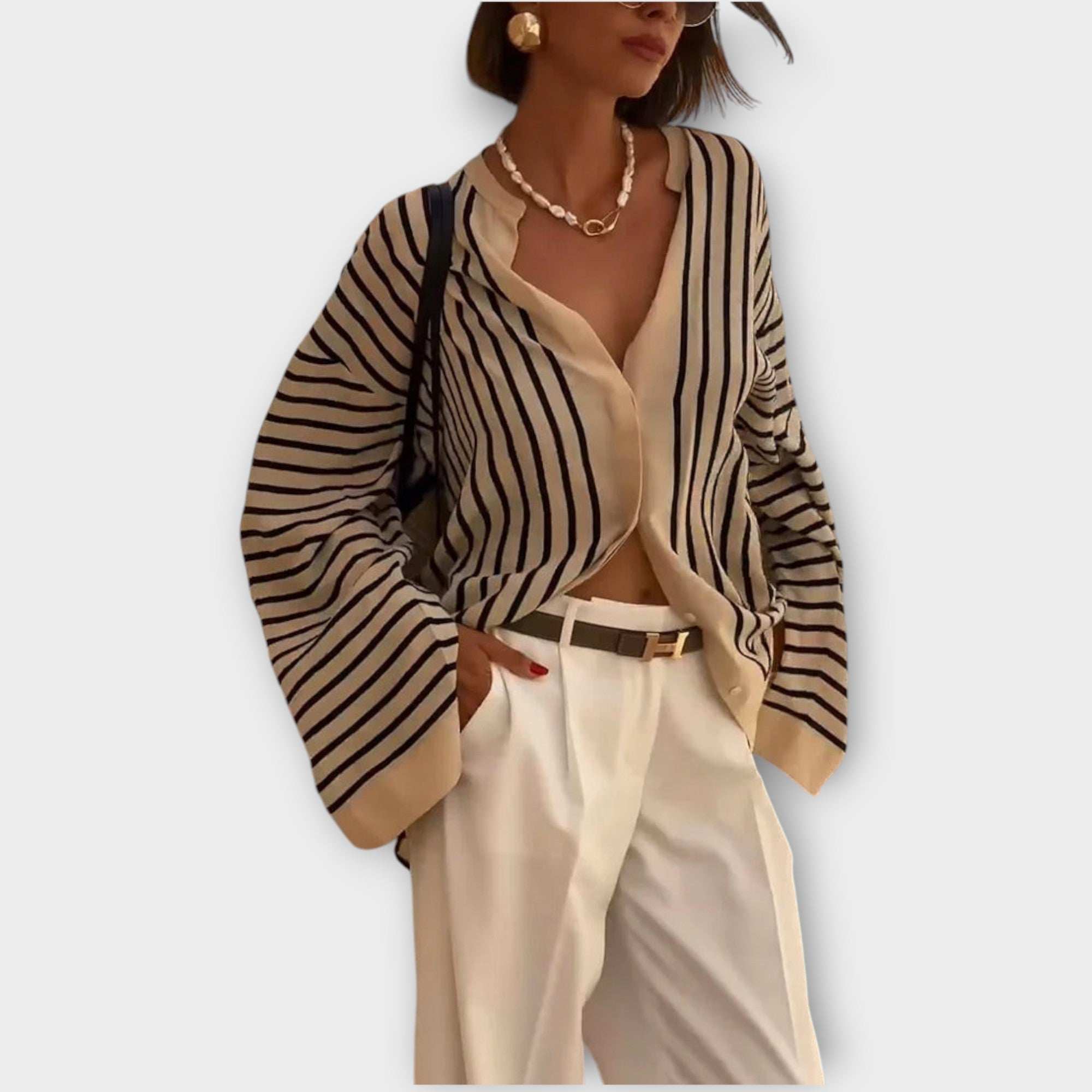 Striped Shirt of Refined Style