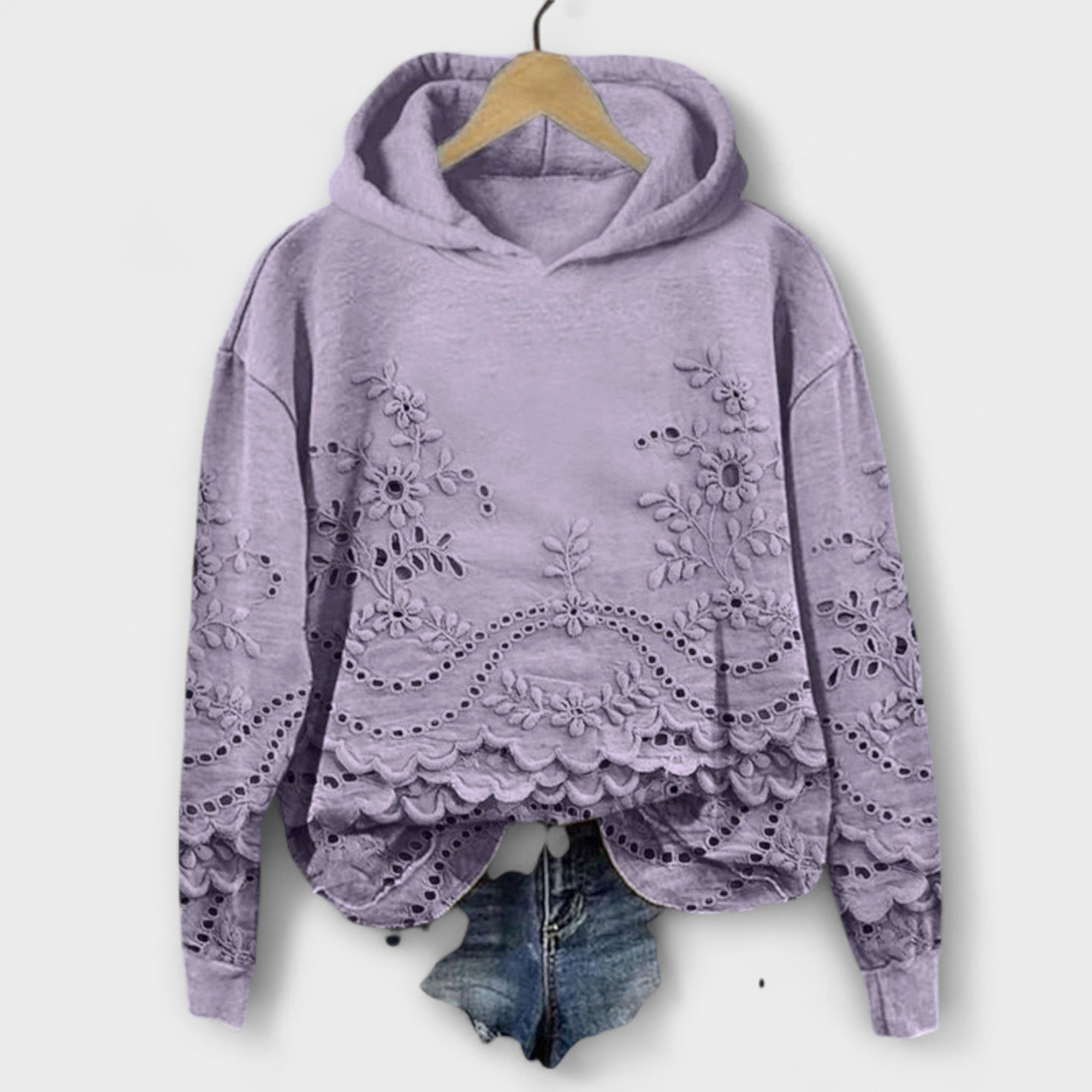 Grace – Vintage Hoodie with Floral Design