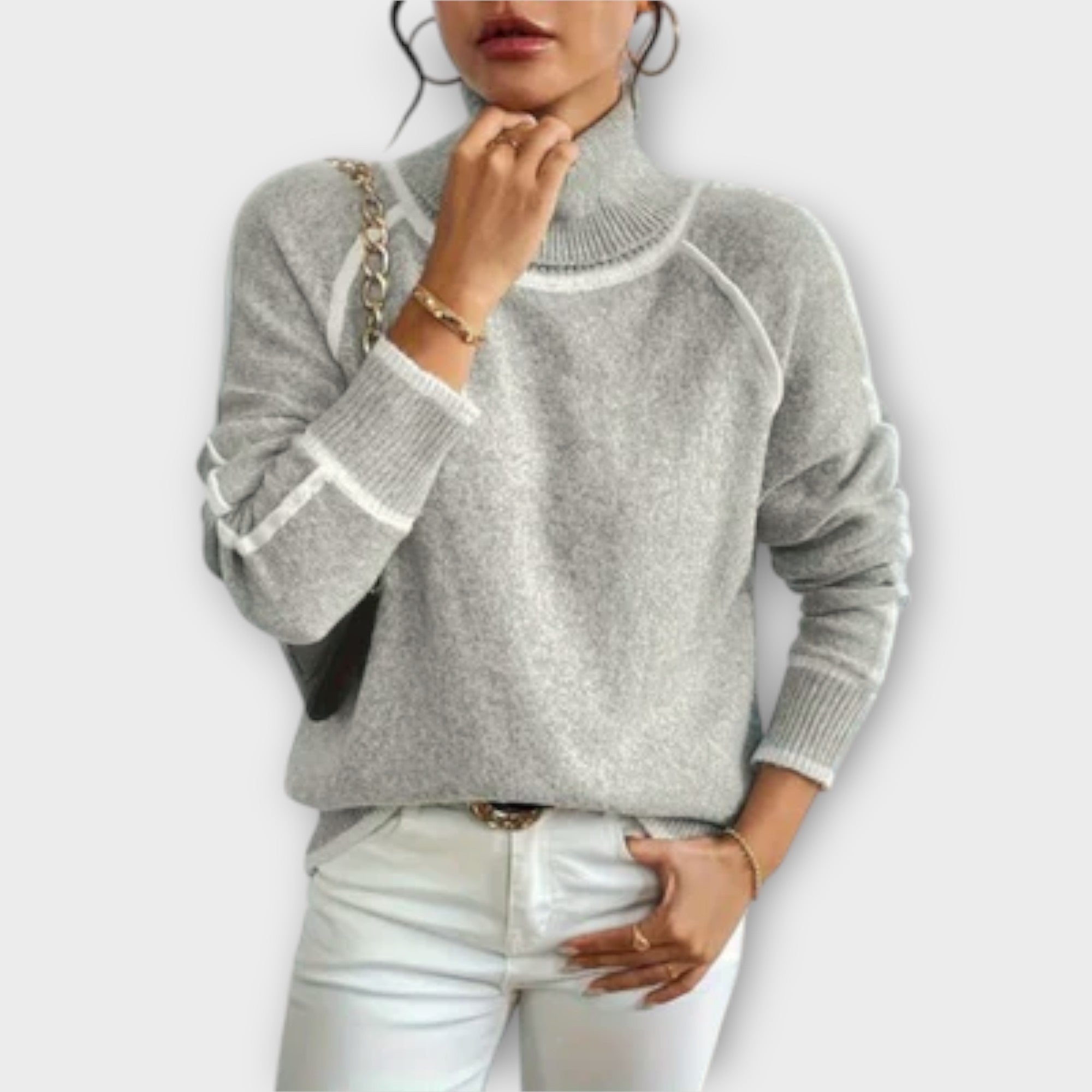 Aurora-Comfortable sweater with high collar
