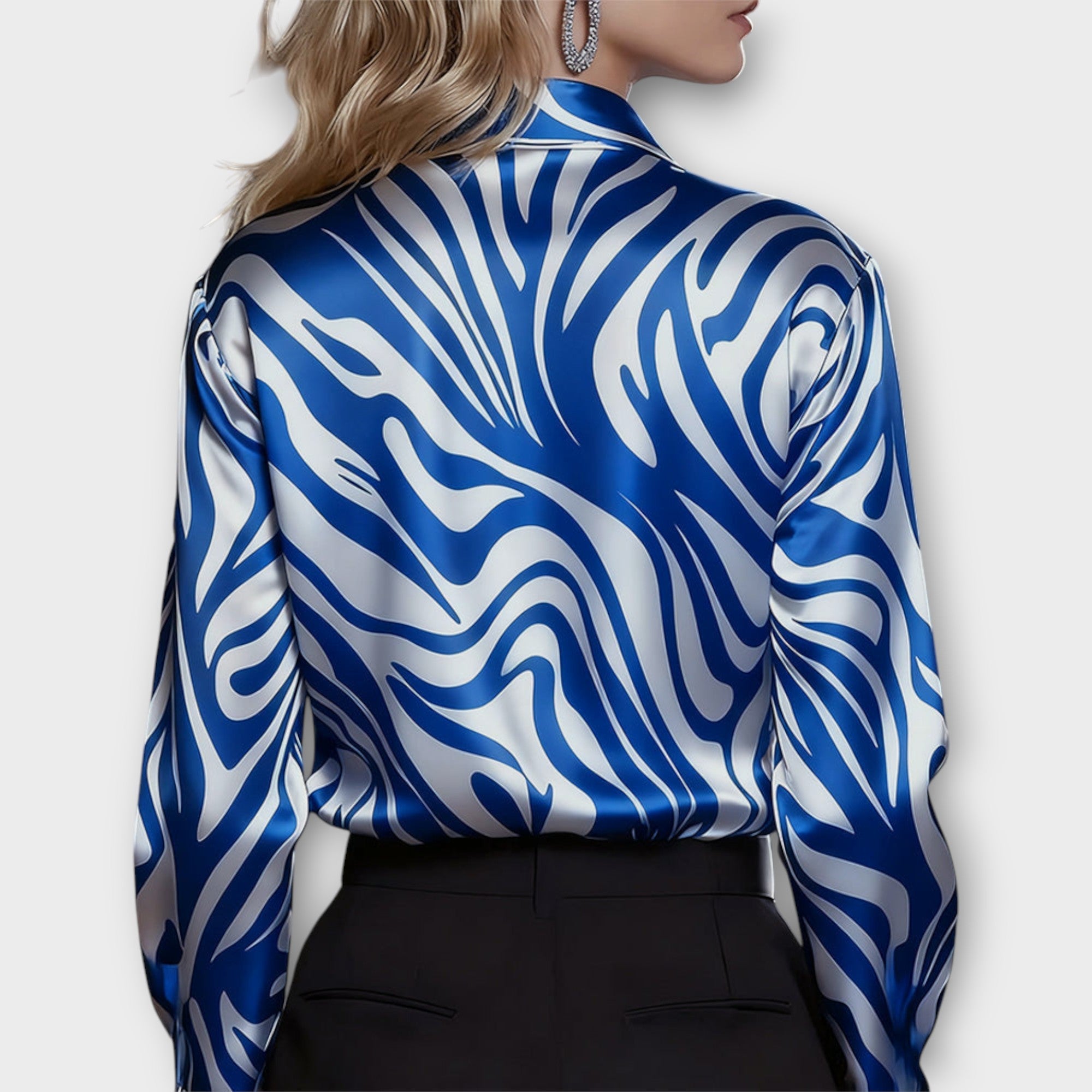 Luxe Satin Zebra Print Blouse