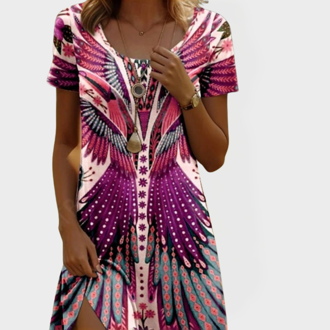 Vintage Dress with Short Sleeves