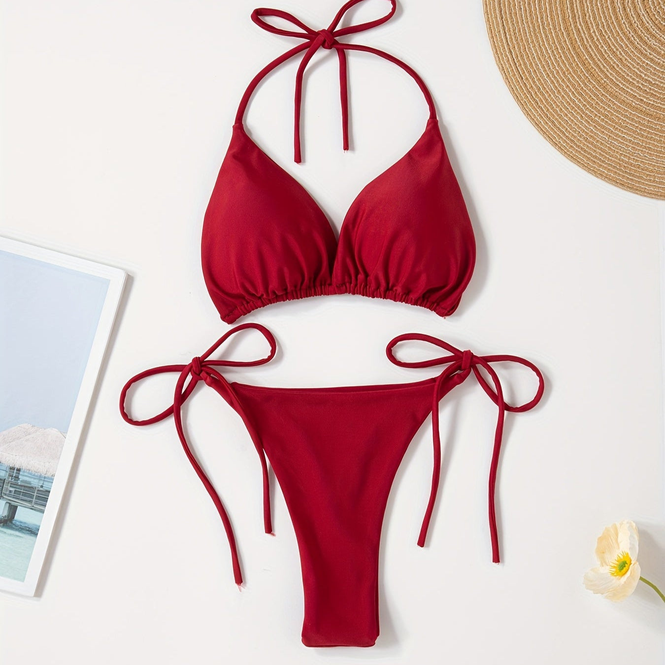 Halter Bikini with V Slip