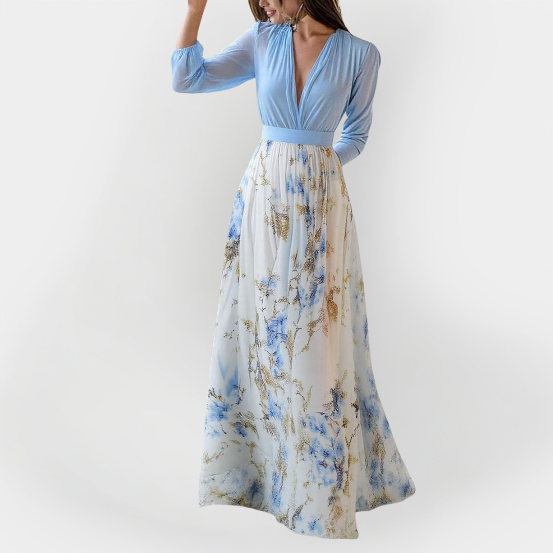 Maxi Dress with Floral Design