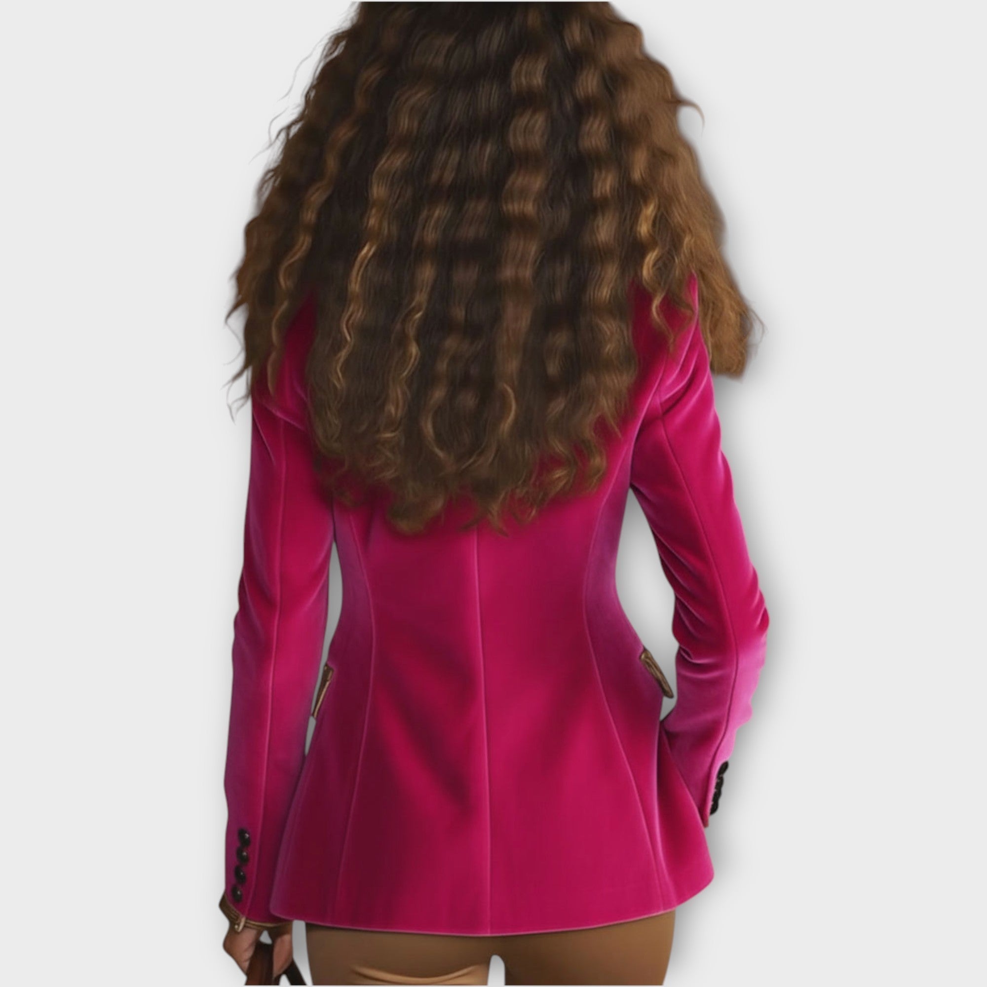 Velvet Tailored Blazer with Statement Trim