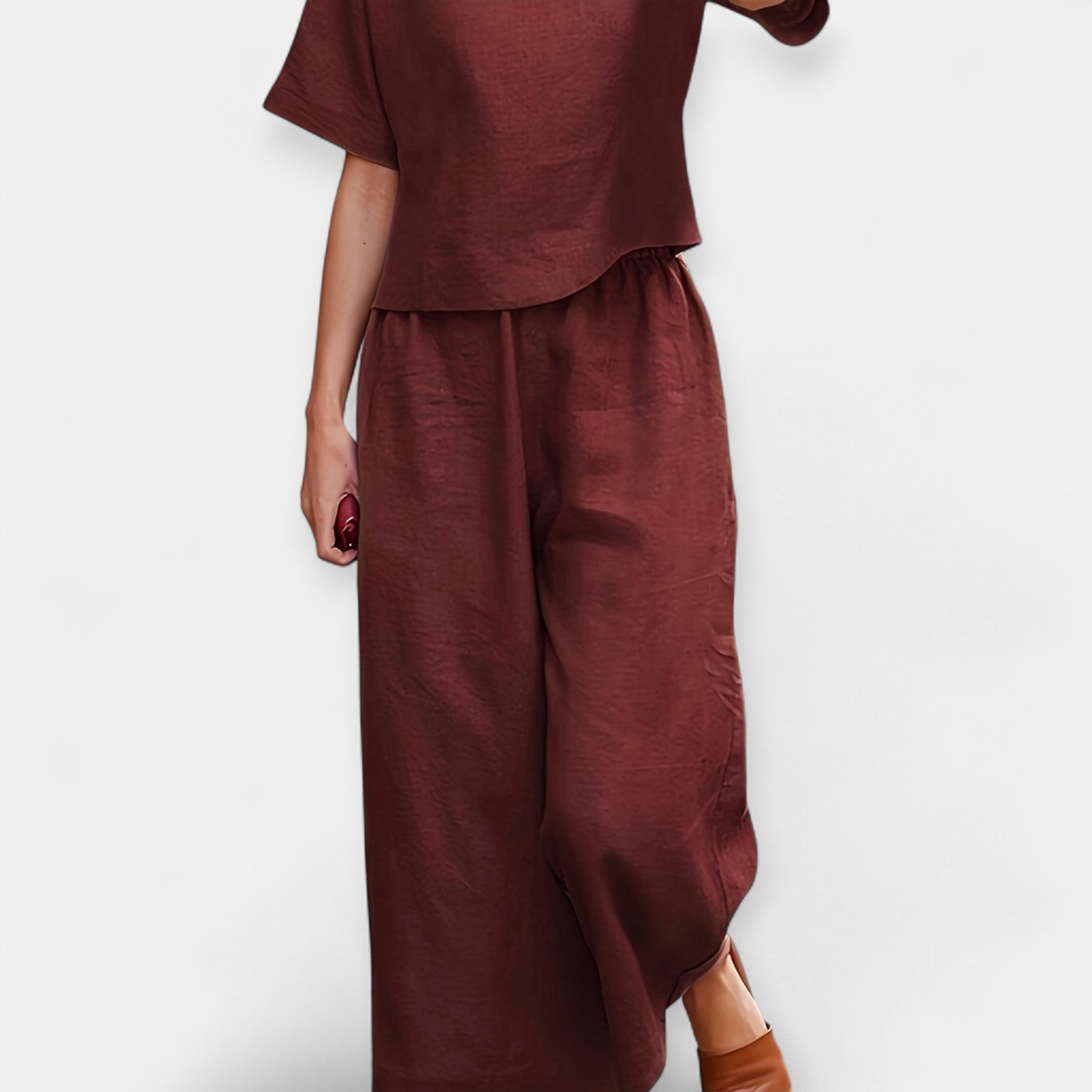 Õhuline lühikeste varrukatega pükste komplekt