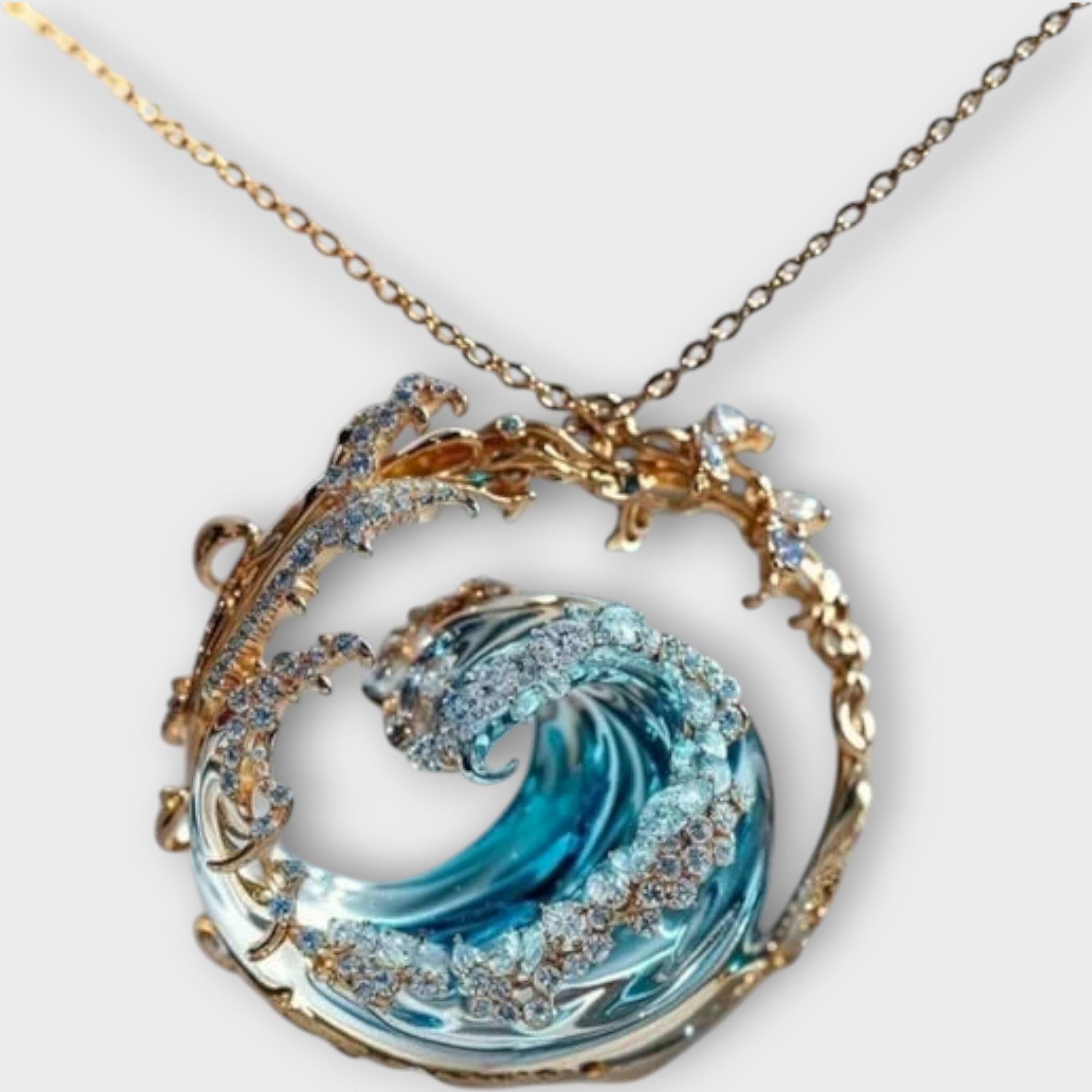 Ocean Wave Pendant Necklace