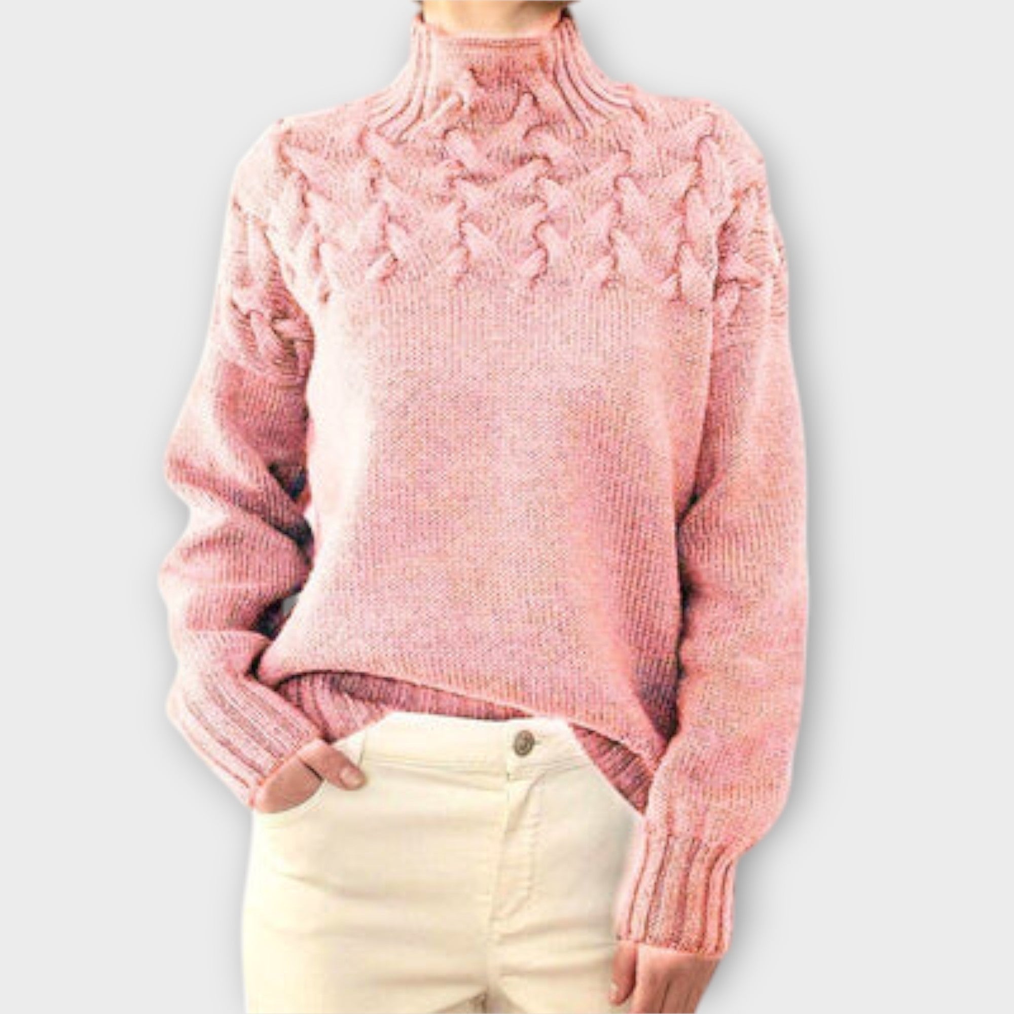 Eva - Women's Sweater with Knitting Detail