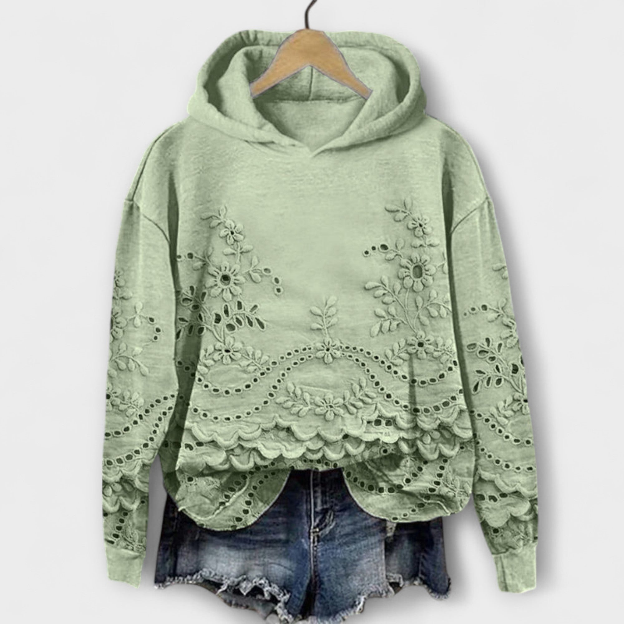 Grace – Vintage Hoodie with Floral Design