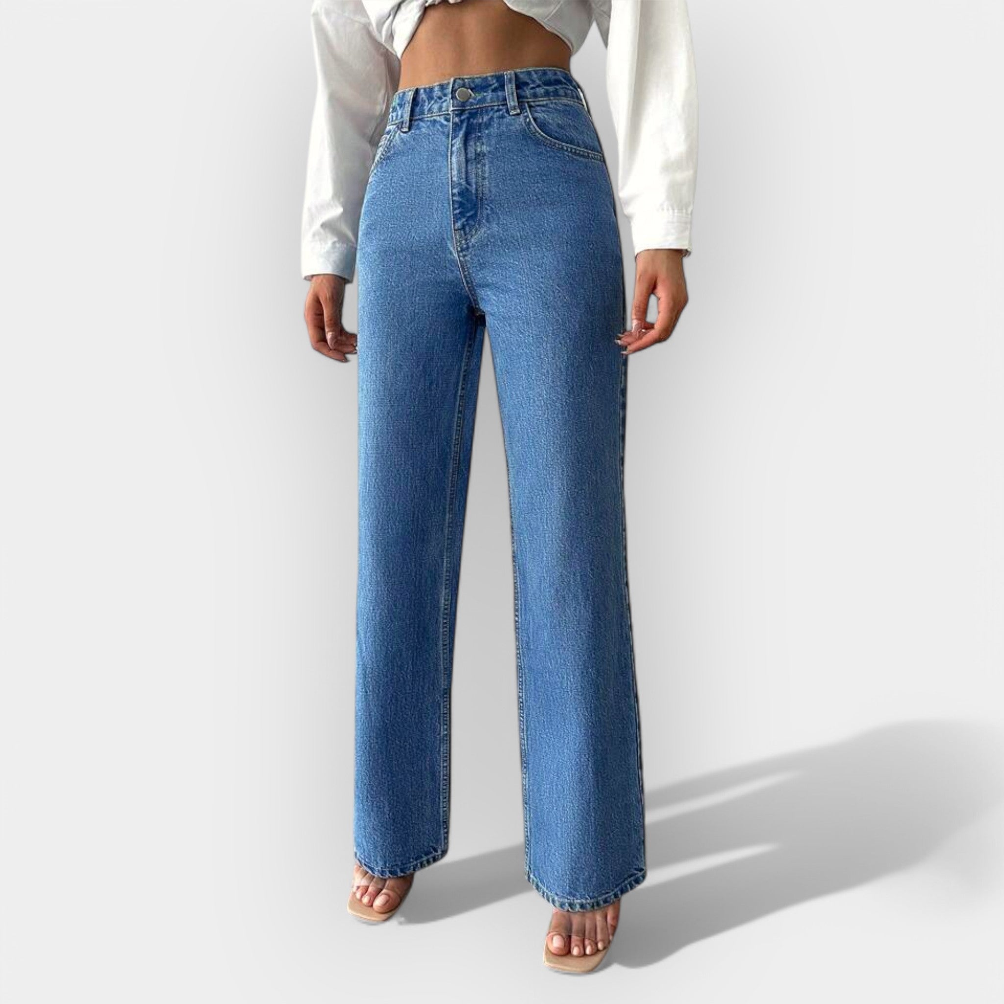 High-Waisted Jeans with a Comfortable Wide Fit