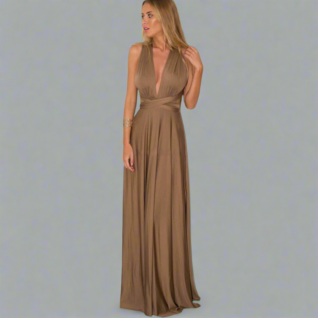 Transformative dress made from exquisite fabric