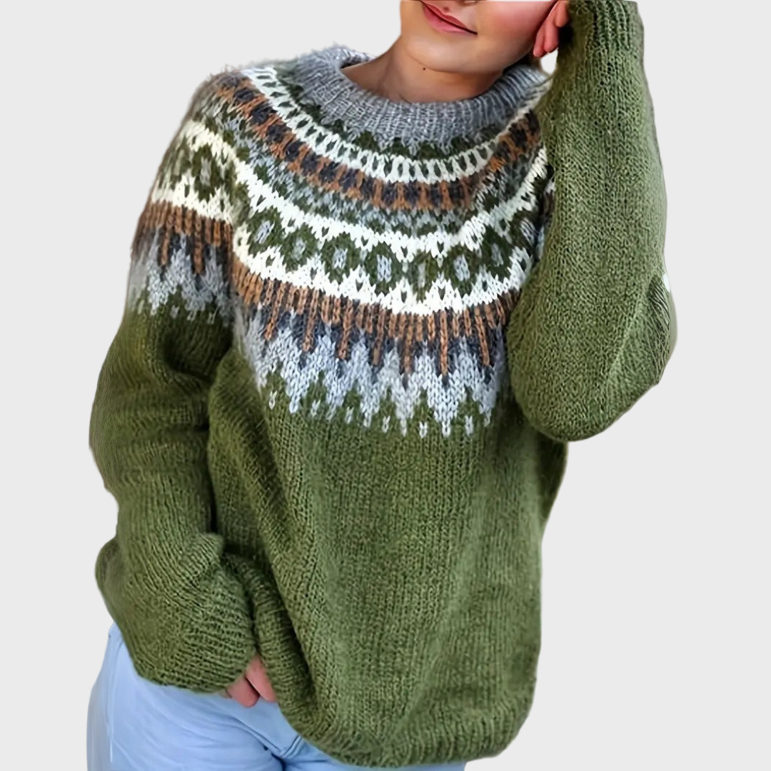 Soft Knit Turtleneck with Pattern