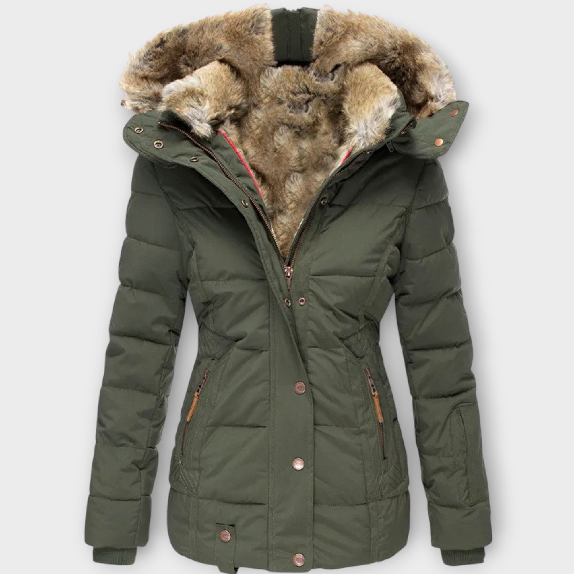 Luxury Winter Parka with Faux Fur Hood