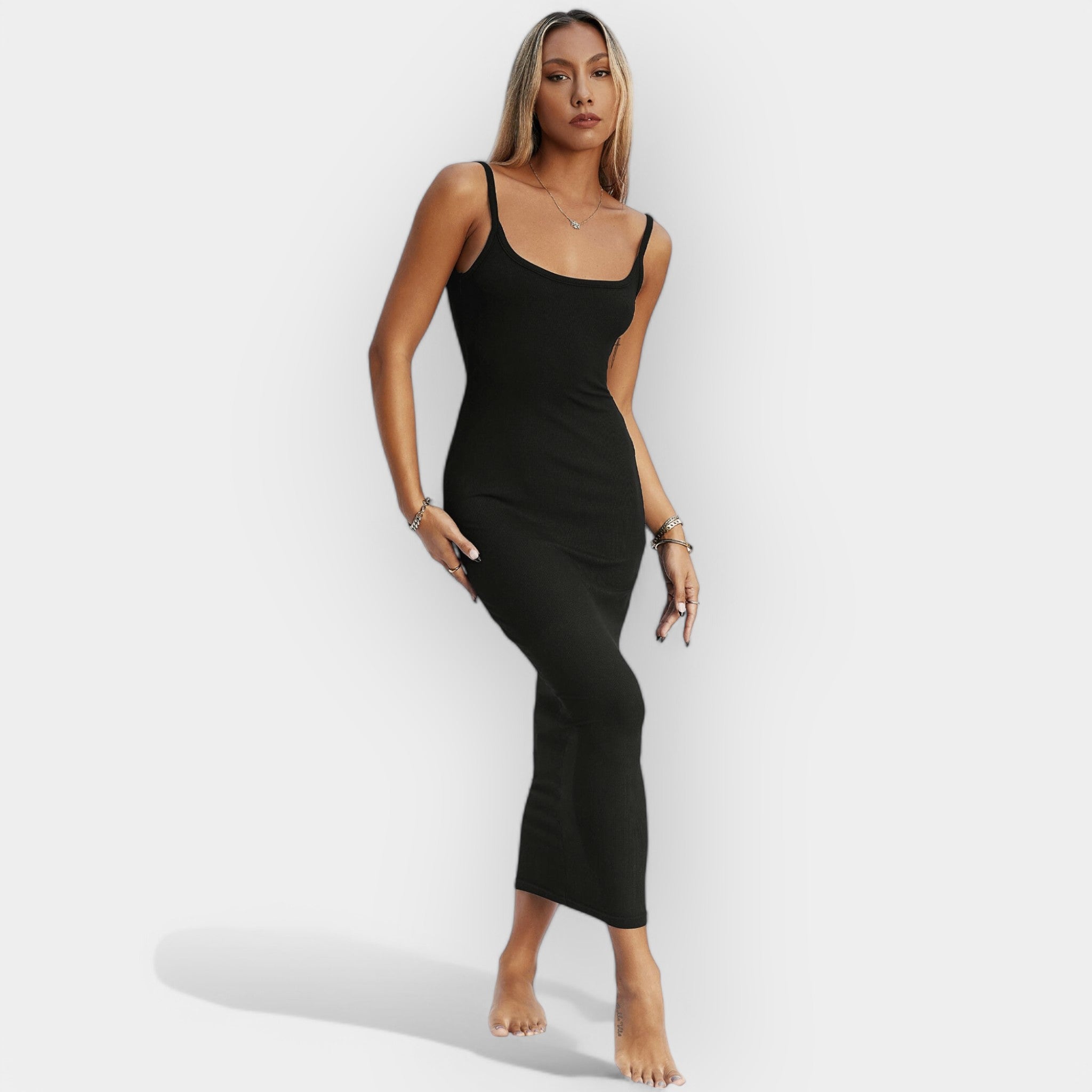 Midi Dress with Open Back and Style