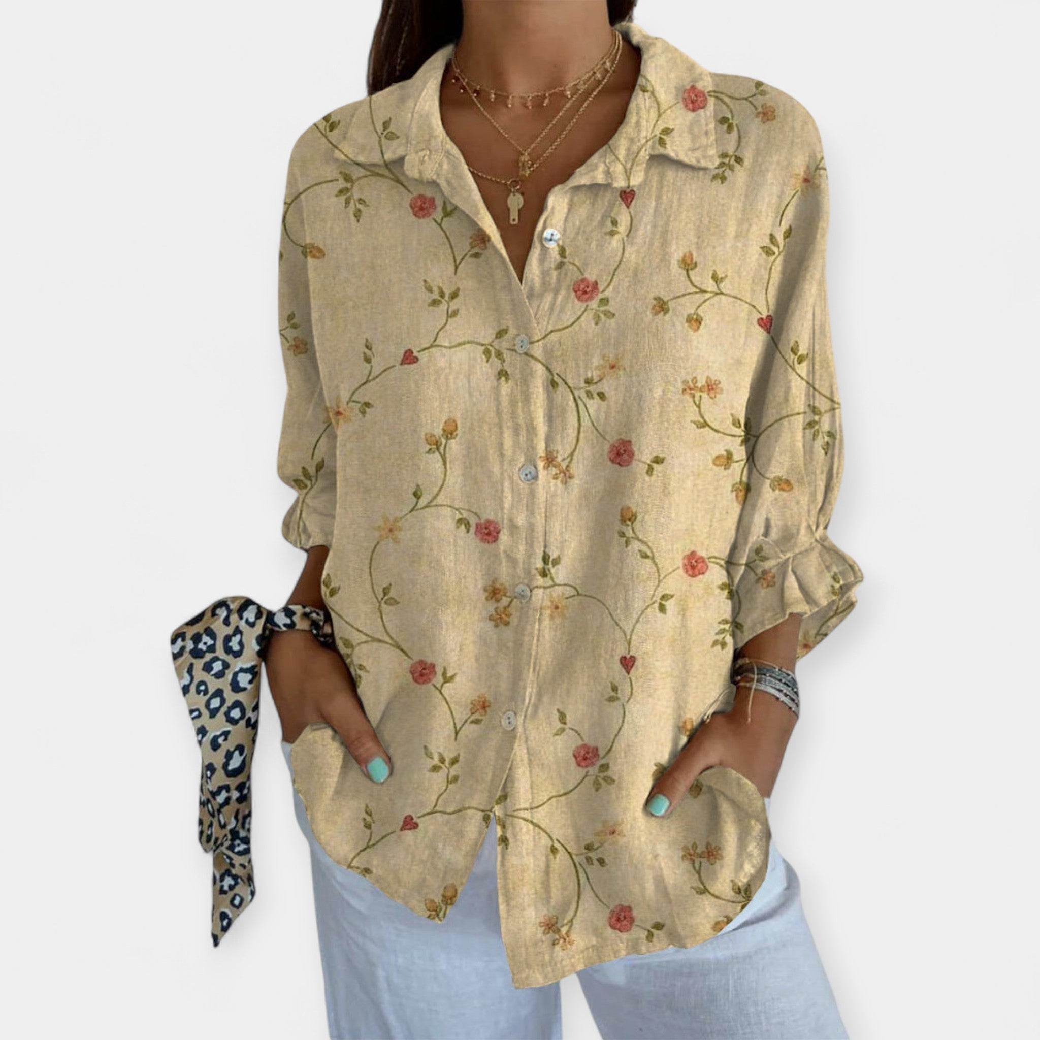 Artistic Linen Shirt with Comfortable Fit