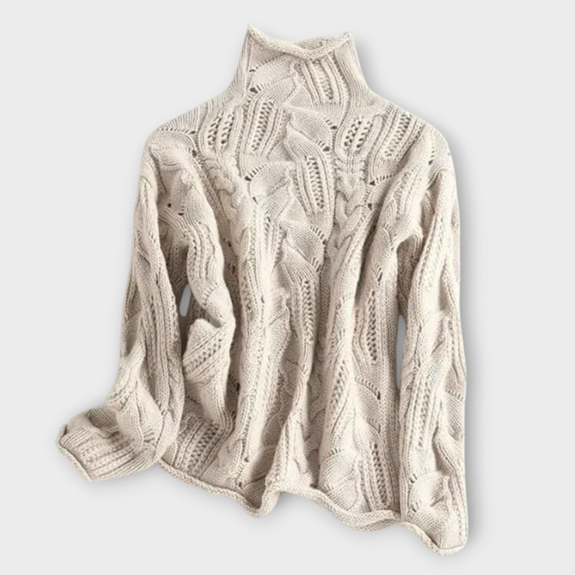 Cozy Textured Knit Turtleneck Sweater