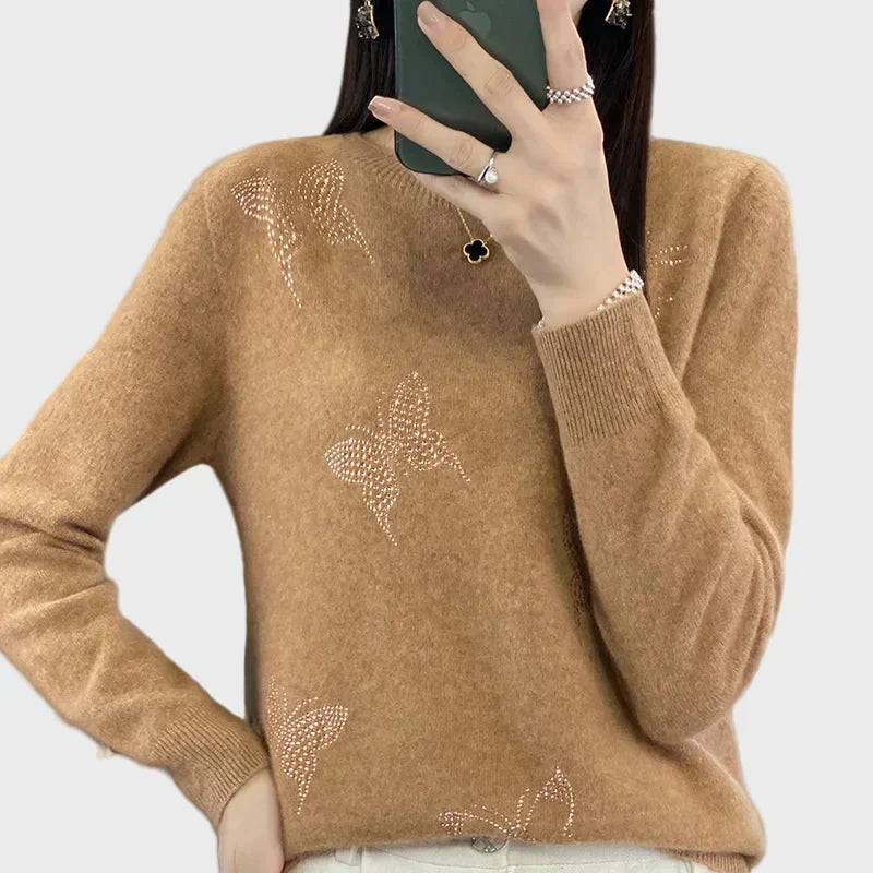 Knitted Roll Neck with Butterfly Pattern