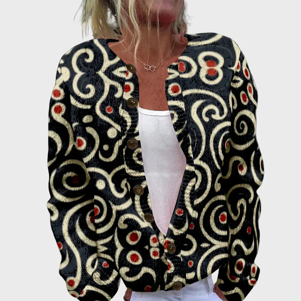 Elegant patterned knitted vest