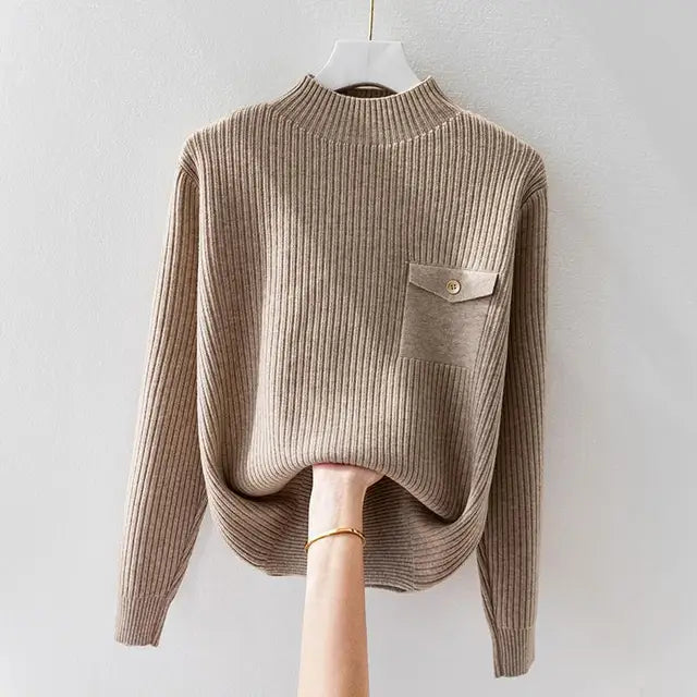 Elegant knitted high-neck sweater