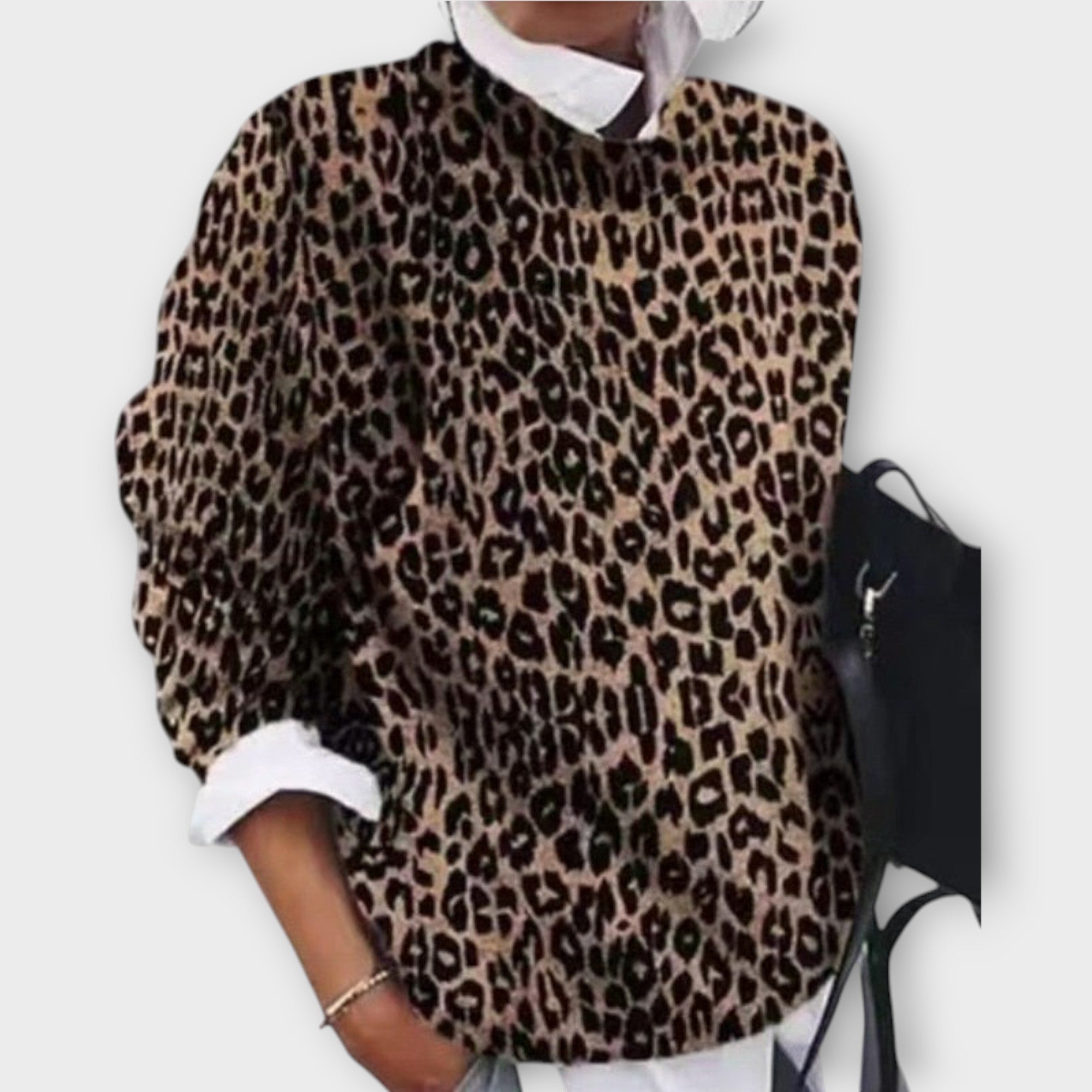 Elegant Patterned Sweater with Artistic Detailing