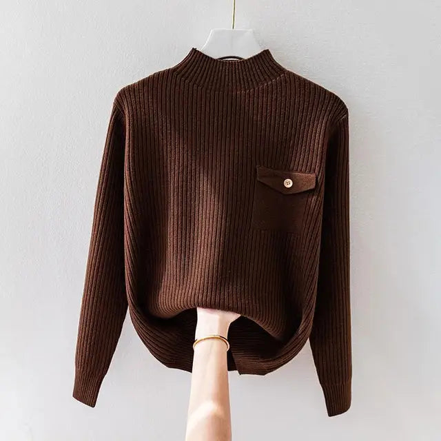 Elegant knitted high-neck sweater