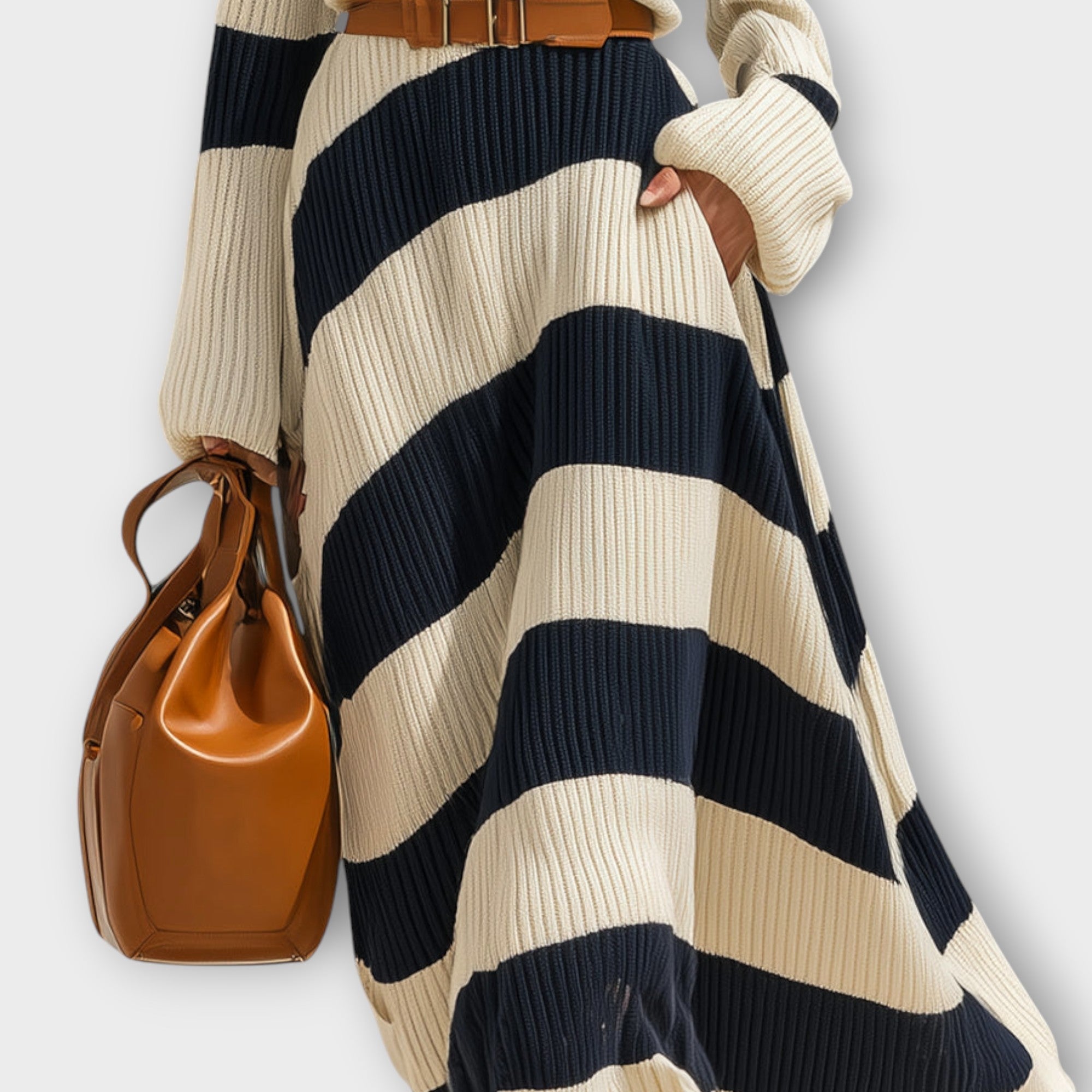 Striped Knit Maxi Dress