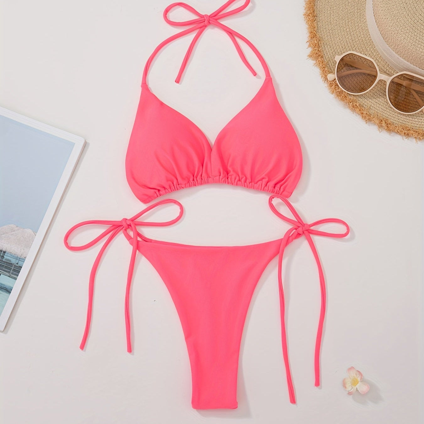 Halter Bikini with V Slip