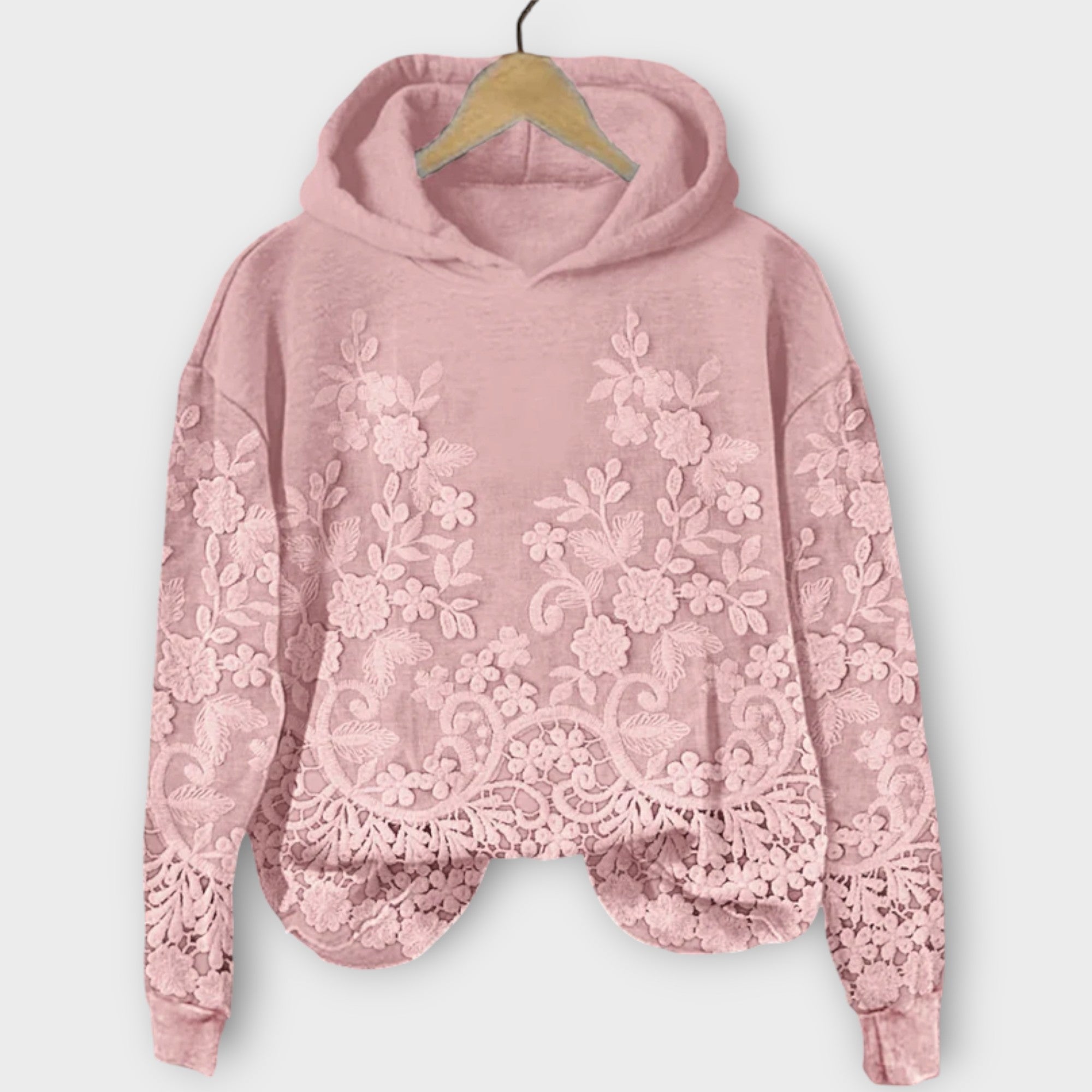 Casual Hoodie with 3D Floral Design