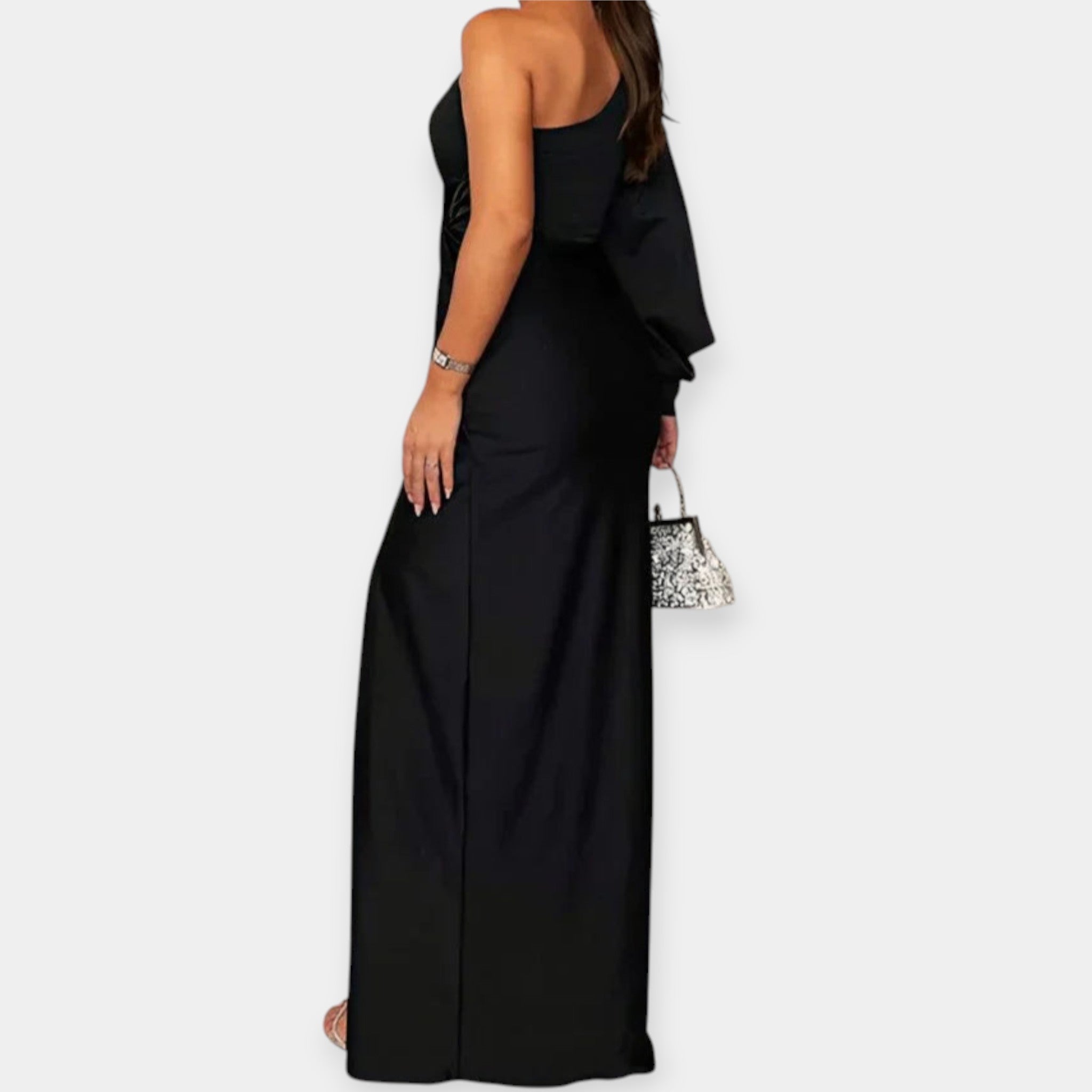 Maxi Dress with One Shoulder and Split