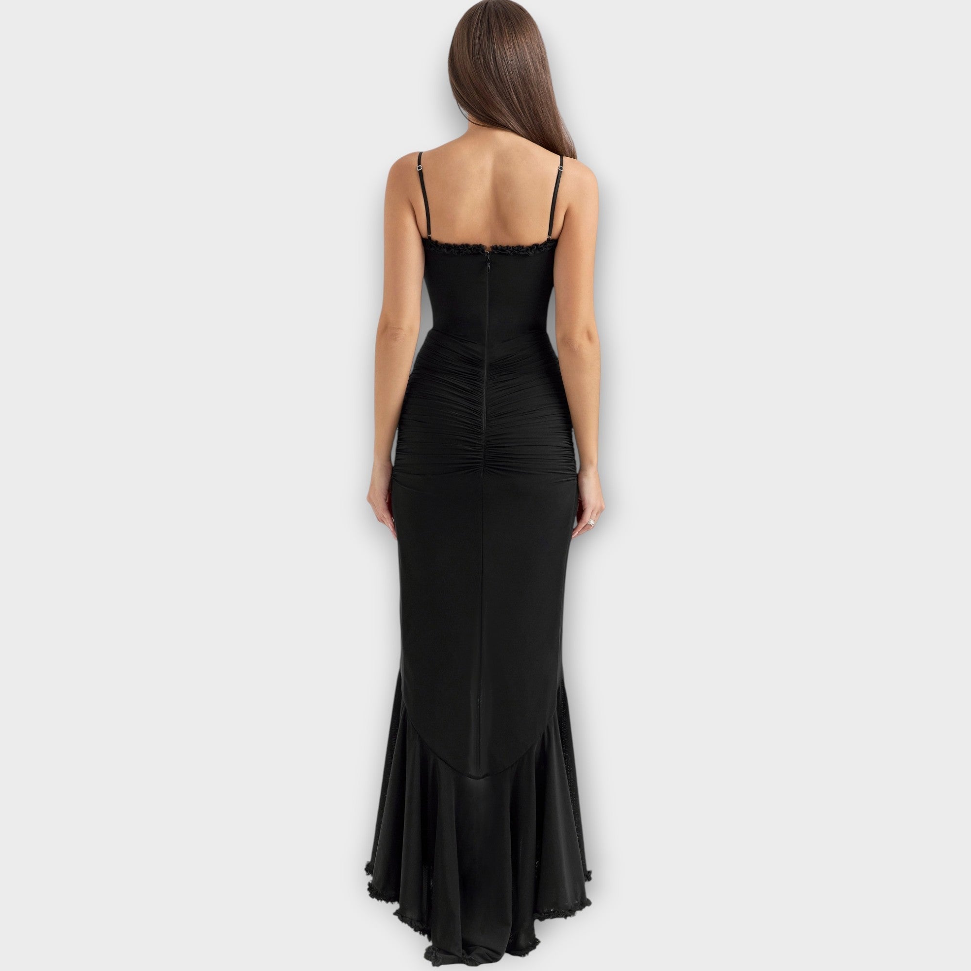 Elegant Ruffled Evening Gown