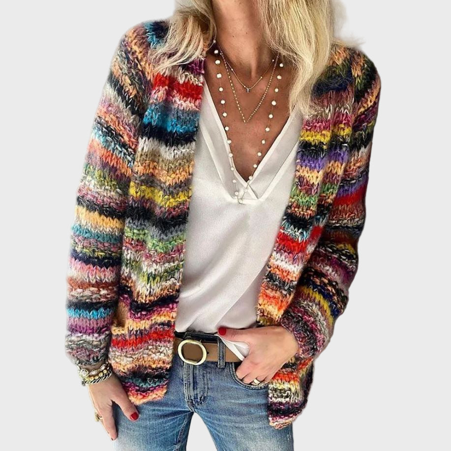 Multicoloured and Comfortable Knitted Gilet