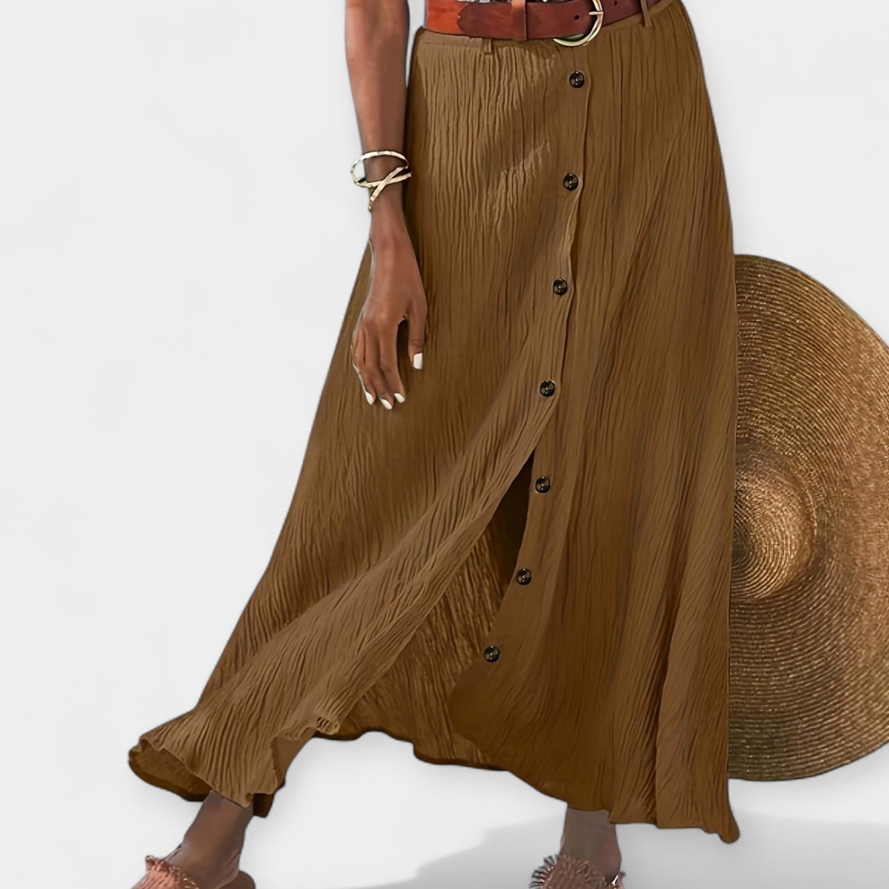 Sheer Midi Skirt with Split