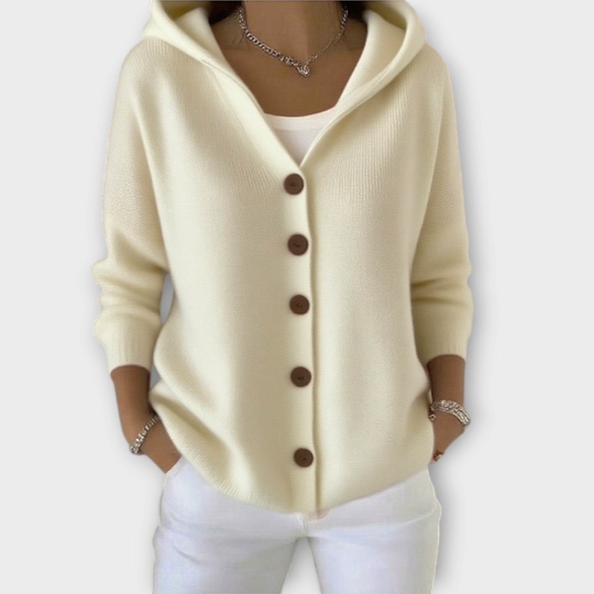 Cozy Chic Button-Front Hooded Cardigan