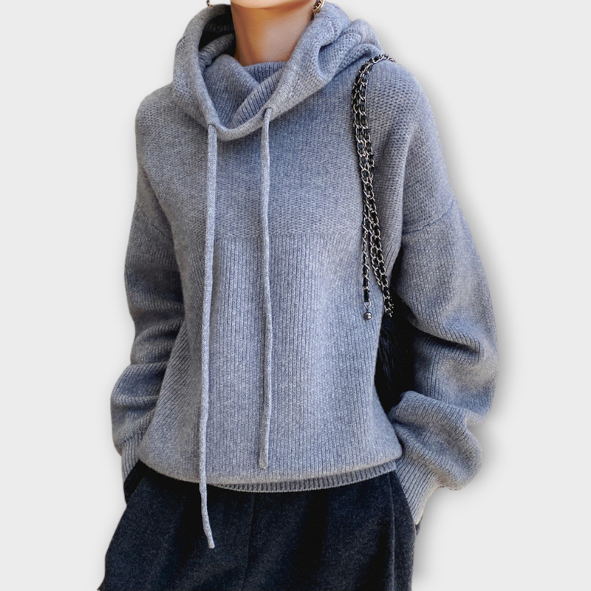 Cozy Relaxed Drawstring Turtleneck Sweater