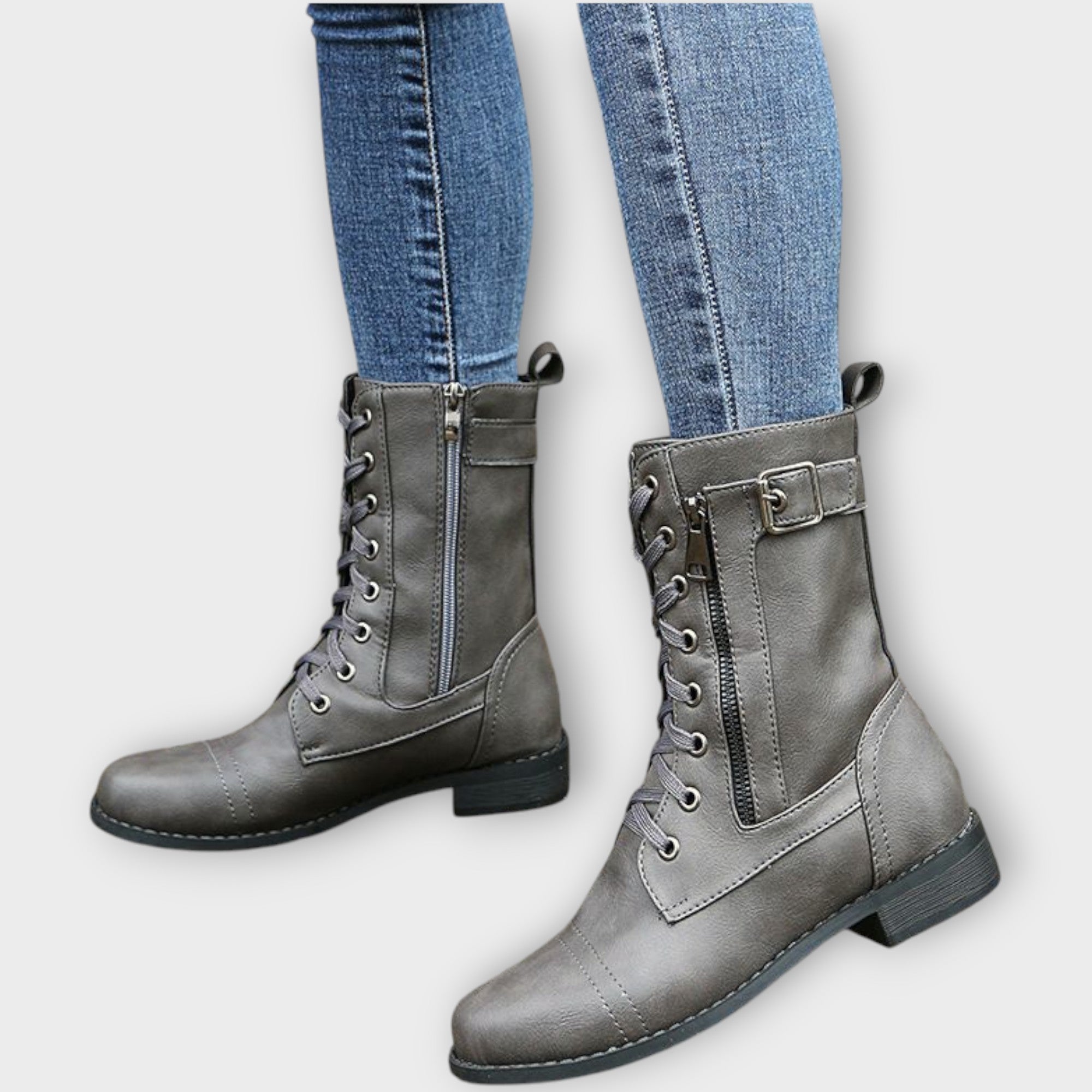 Classic Lace-Up Leather Ankle Boots