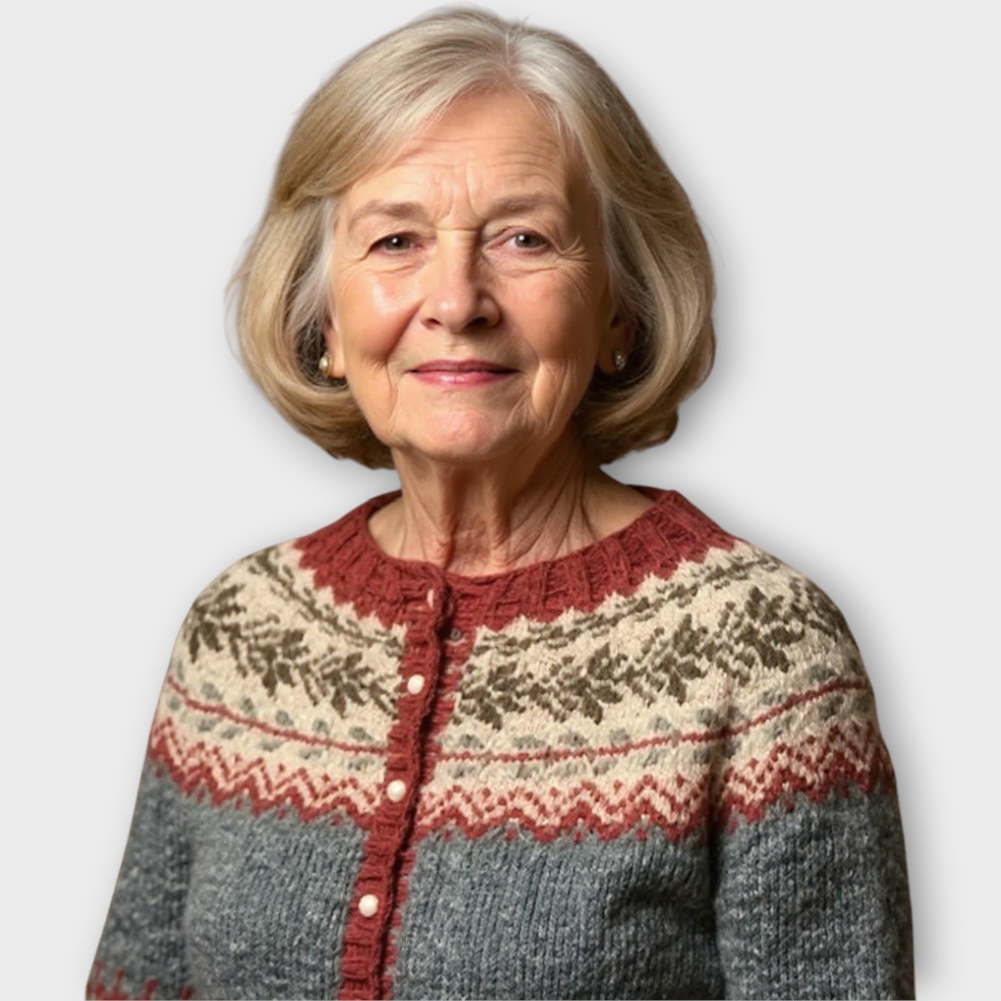 Knit Cardigan with Buttons and Subtle Pattern