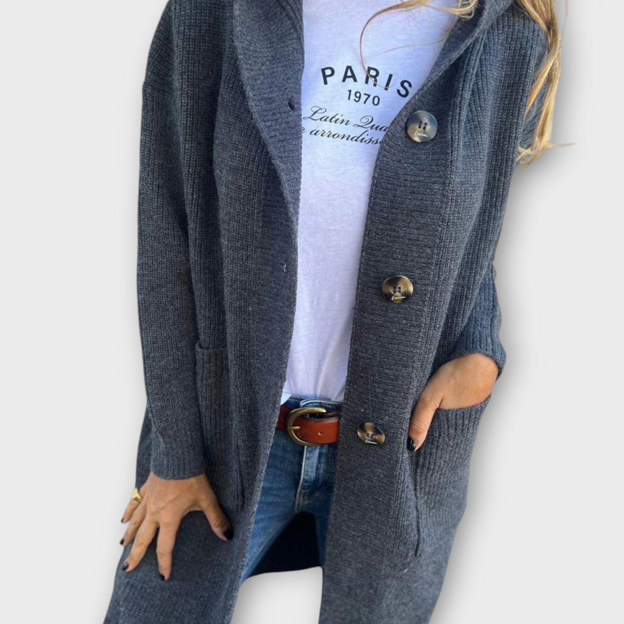 Cozy Button-Front Longline Cardigan