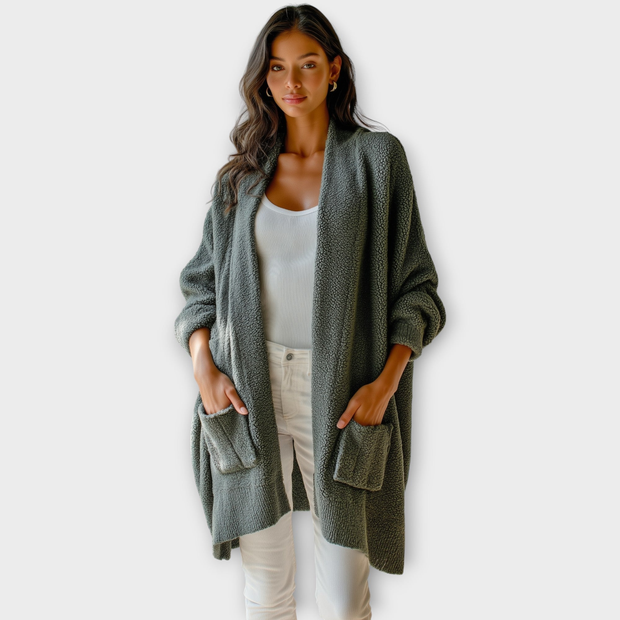 Cozy Open-Front Relaxed Cardigan