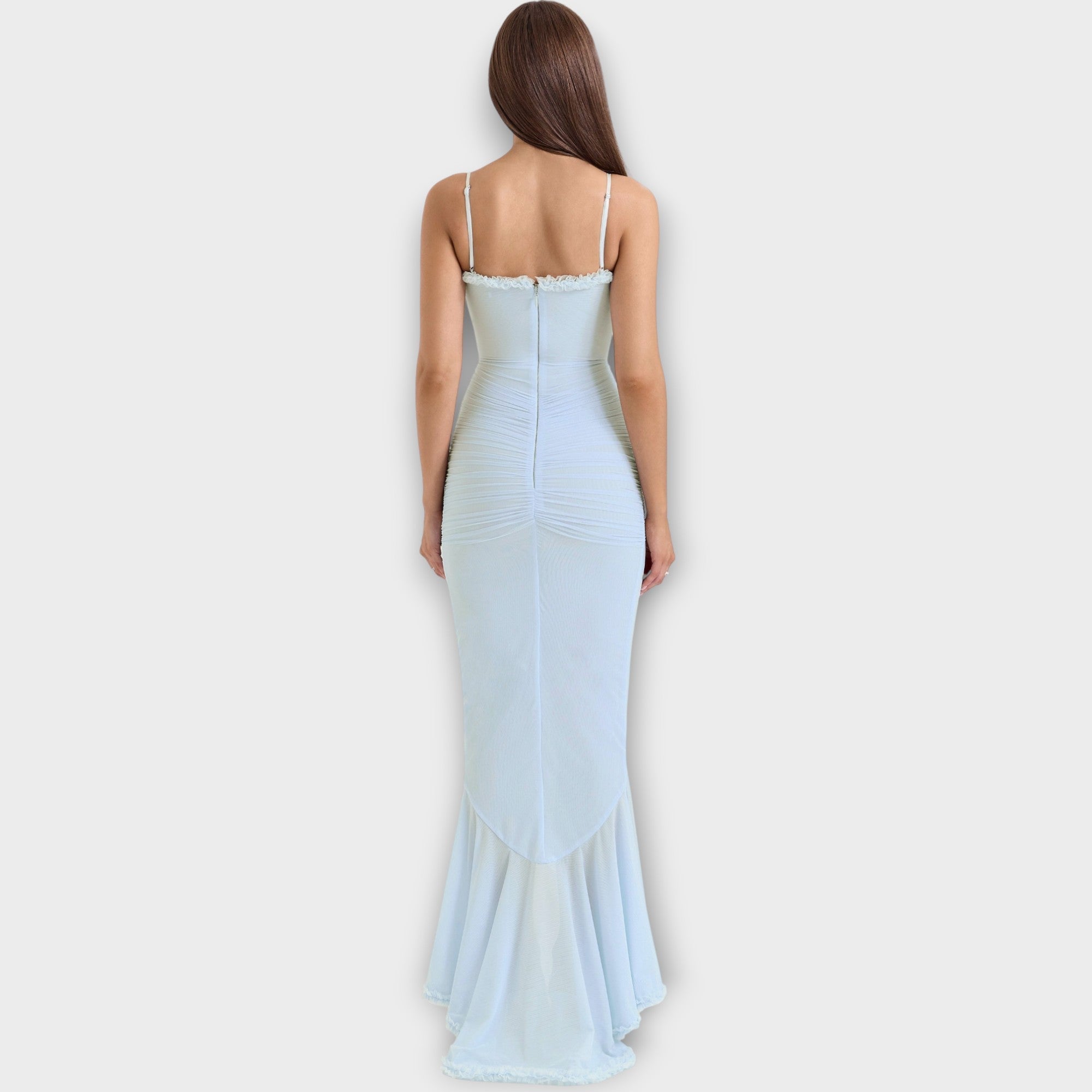 Elegant Ruffled Evening Gown