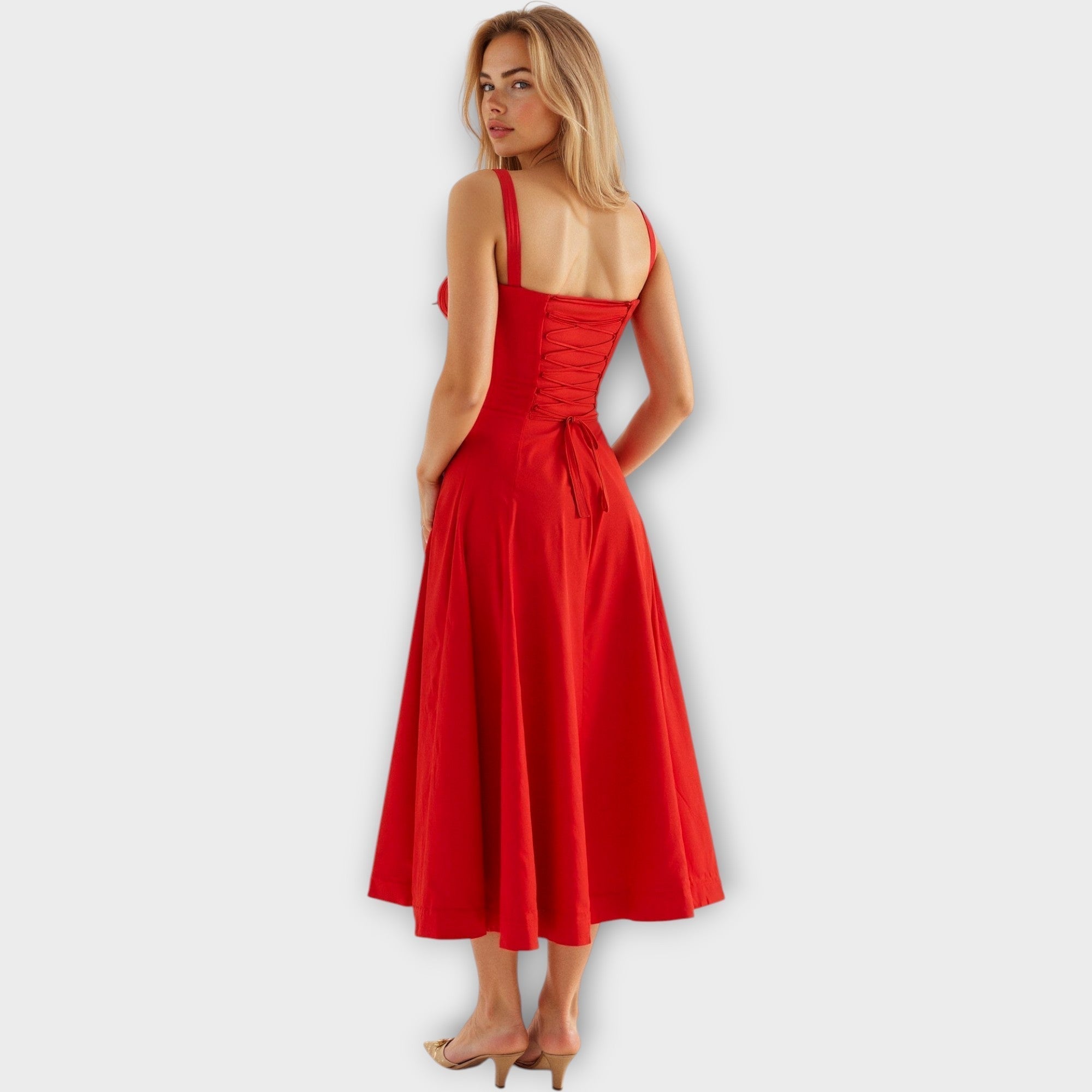 Midi Dress with Corset