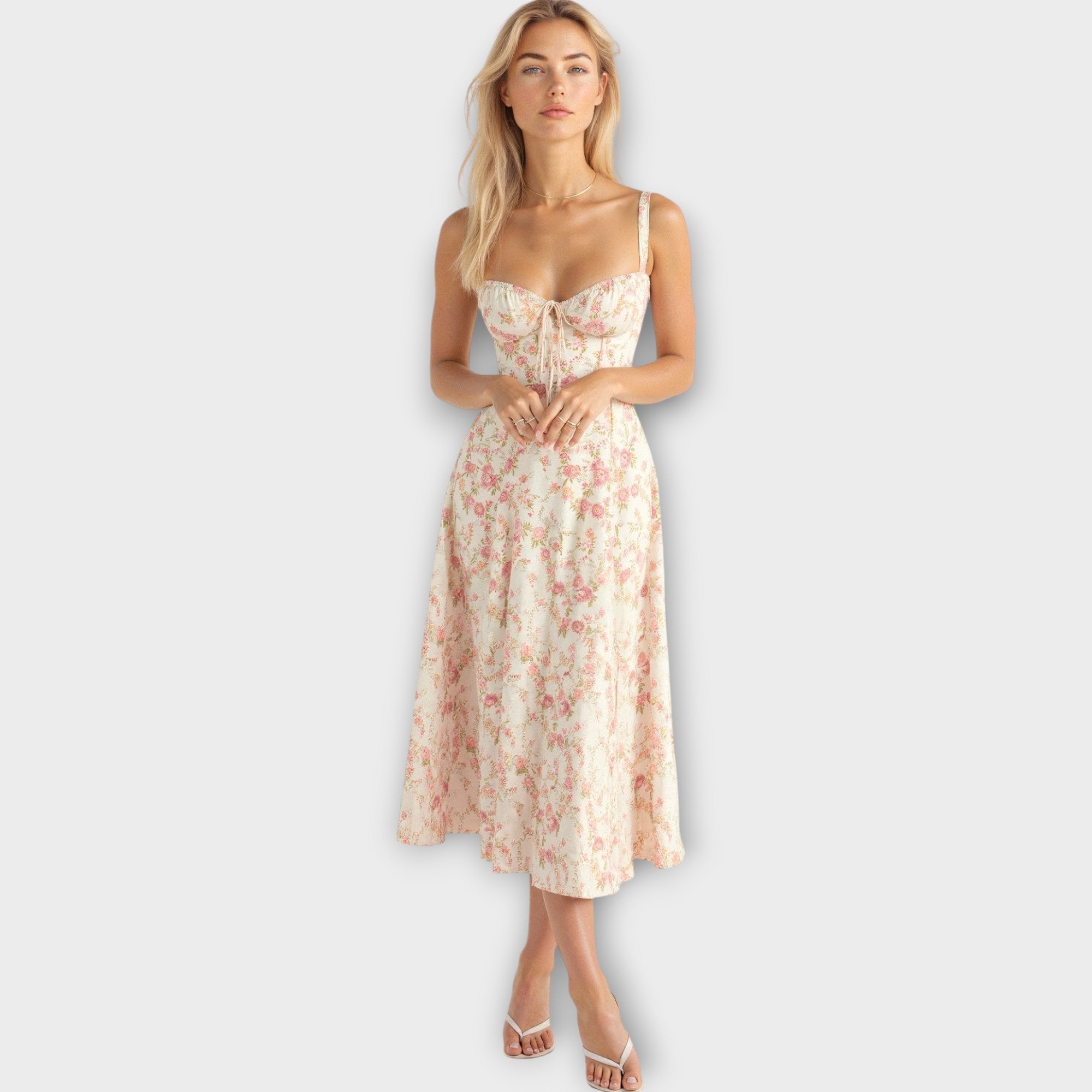 Midi Dress with Corset