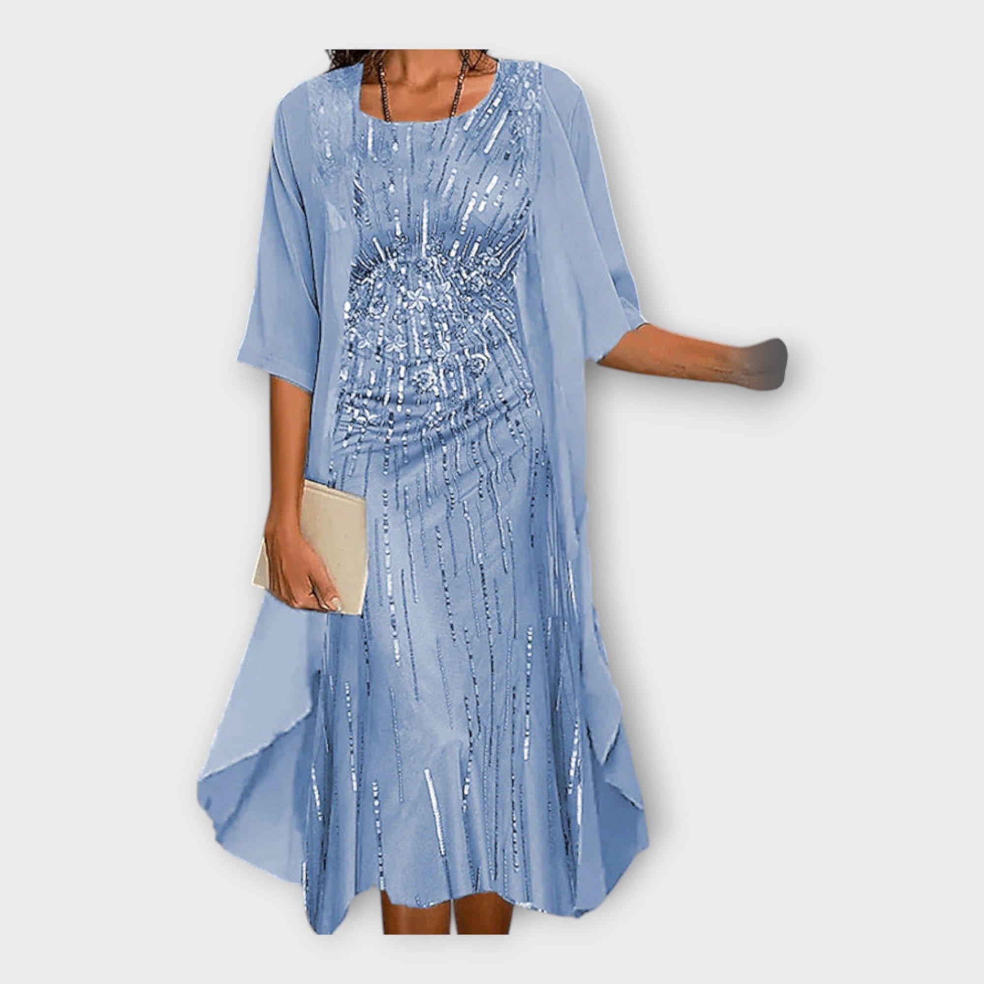 Airy Dress with Outer Jacket and Patterns