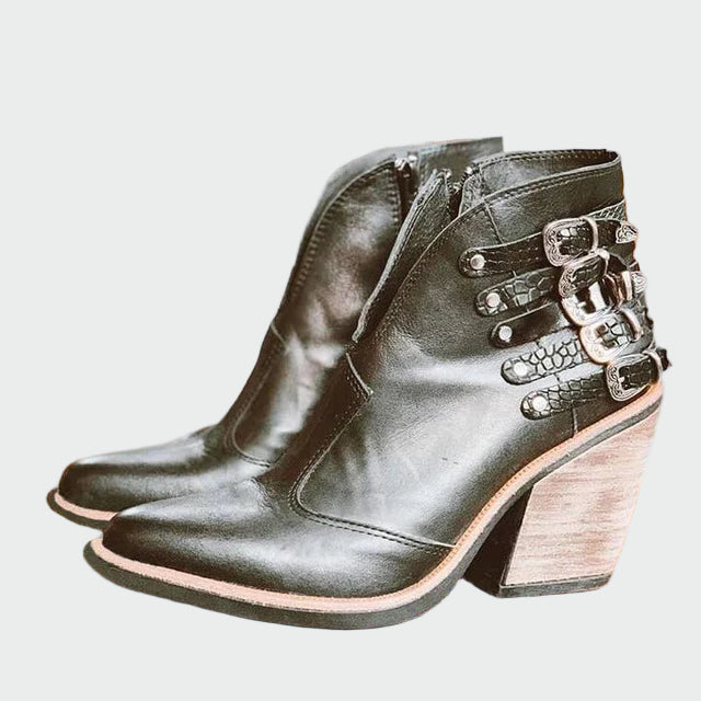 Retro Leather Ankle Boots