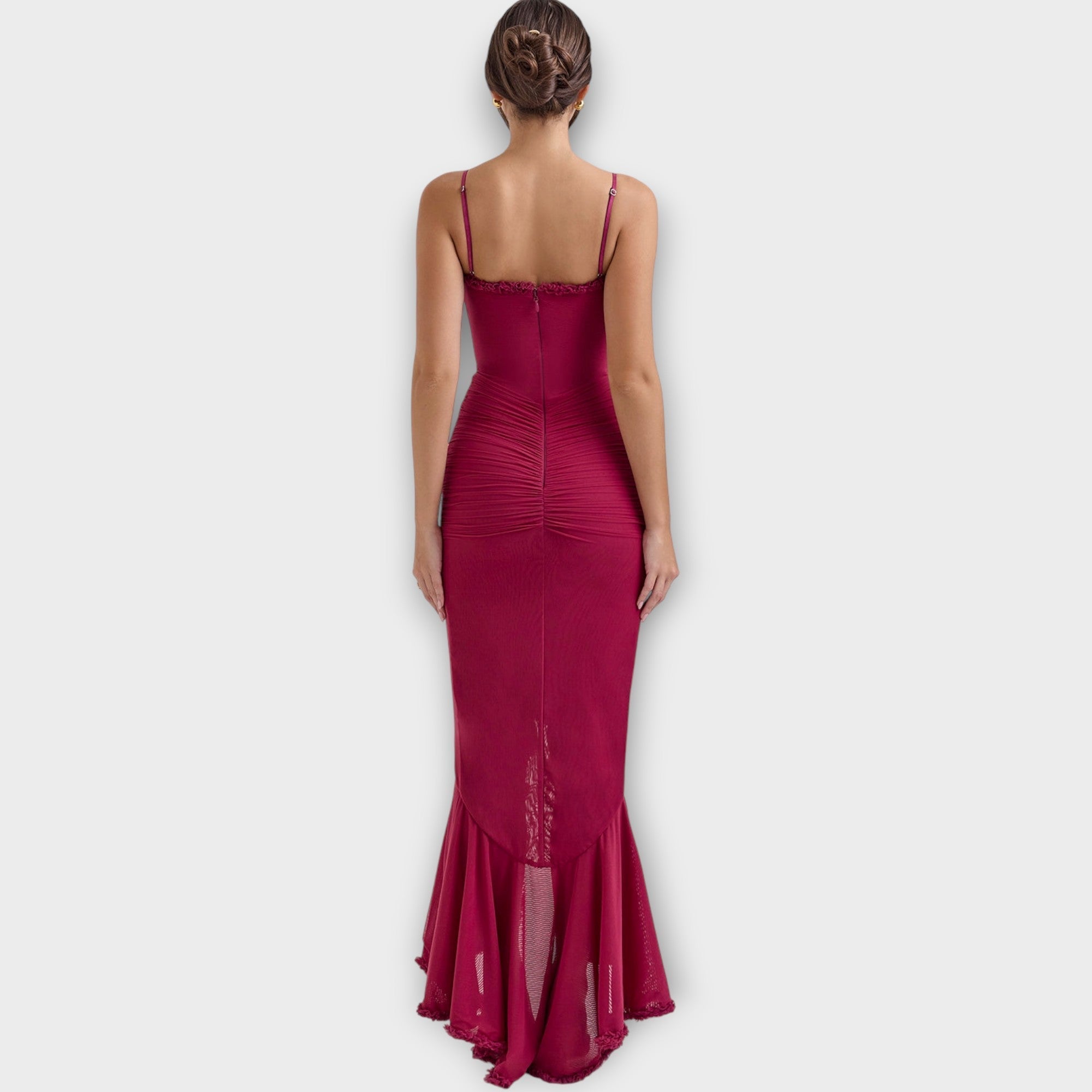 Elegant Ruffled Evening Gown