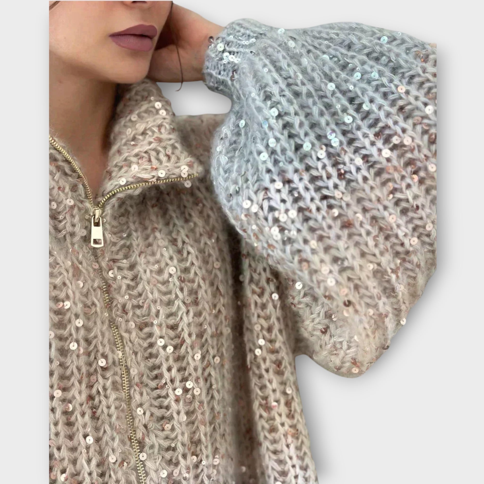 Chunky Knit Sequin Sweater